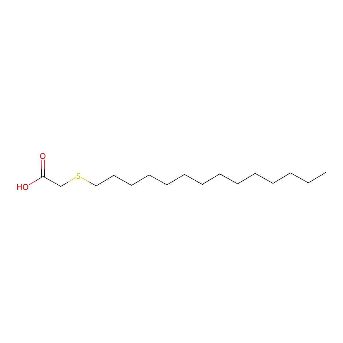 Tetradecylthioacetic acid molecular structure, CAS 2921-20-2