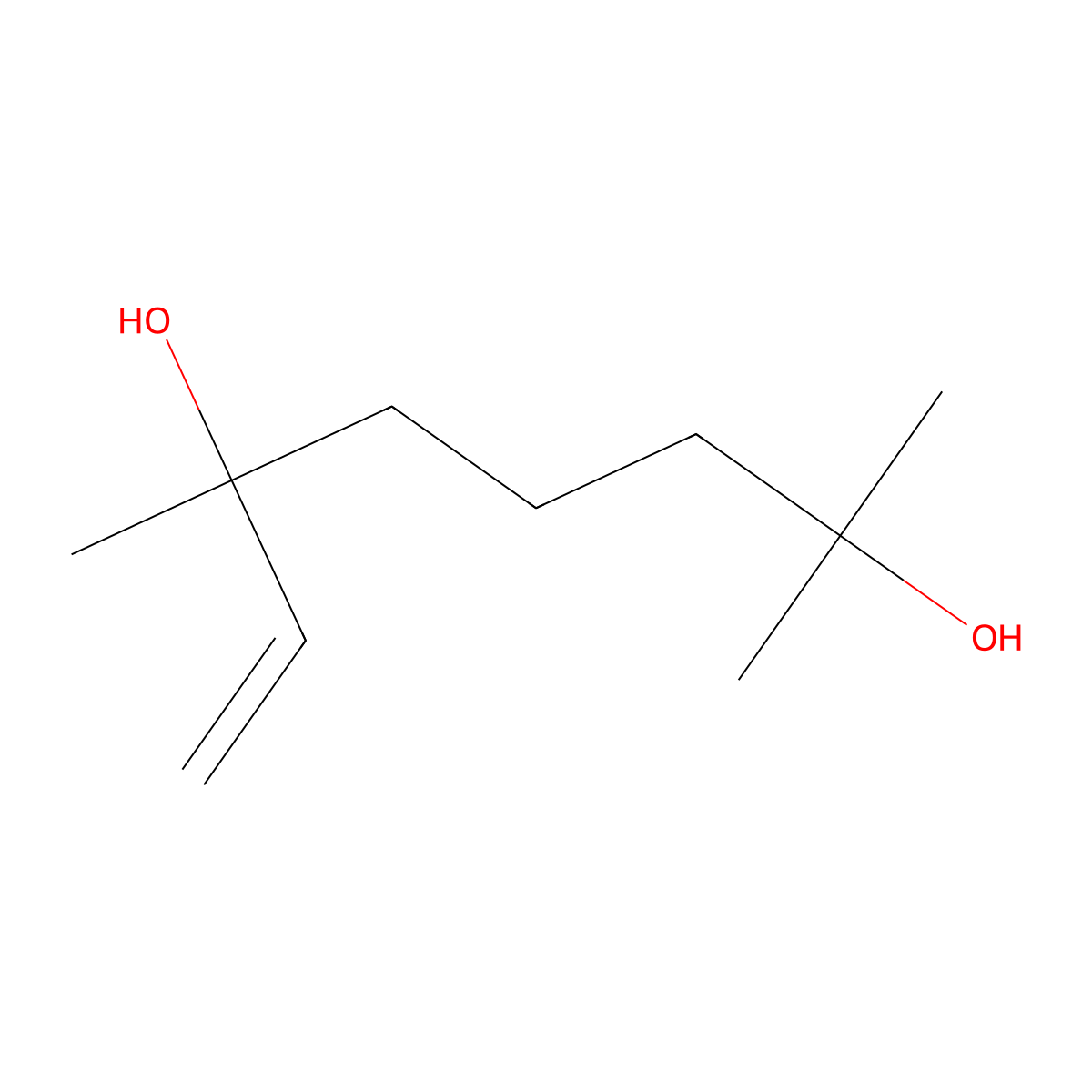 2,6-Dimethyloct-7-ene-2,6-diol molecular structure, CAS 29210-77-3