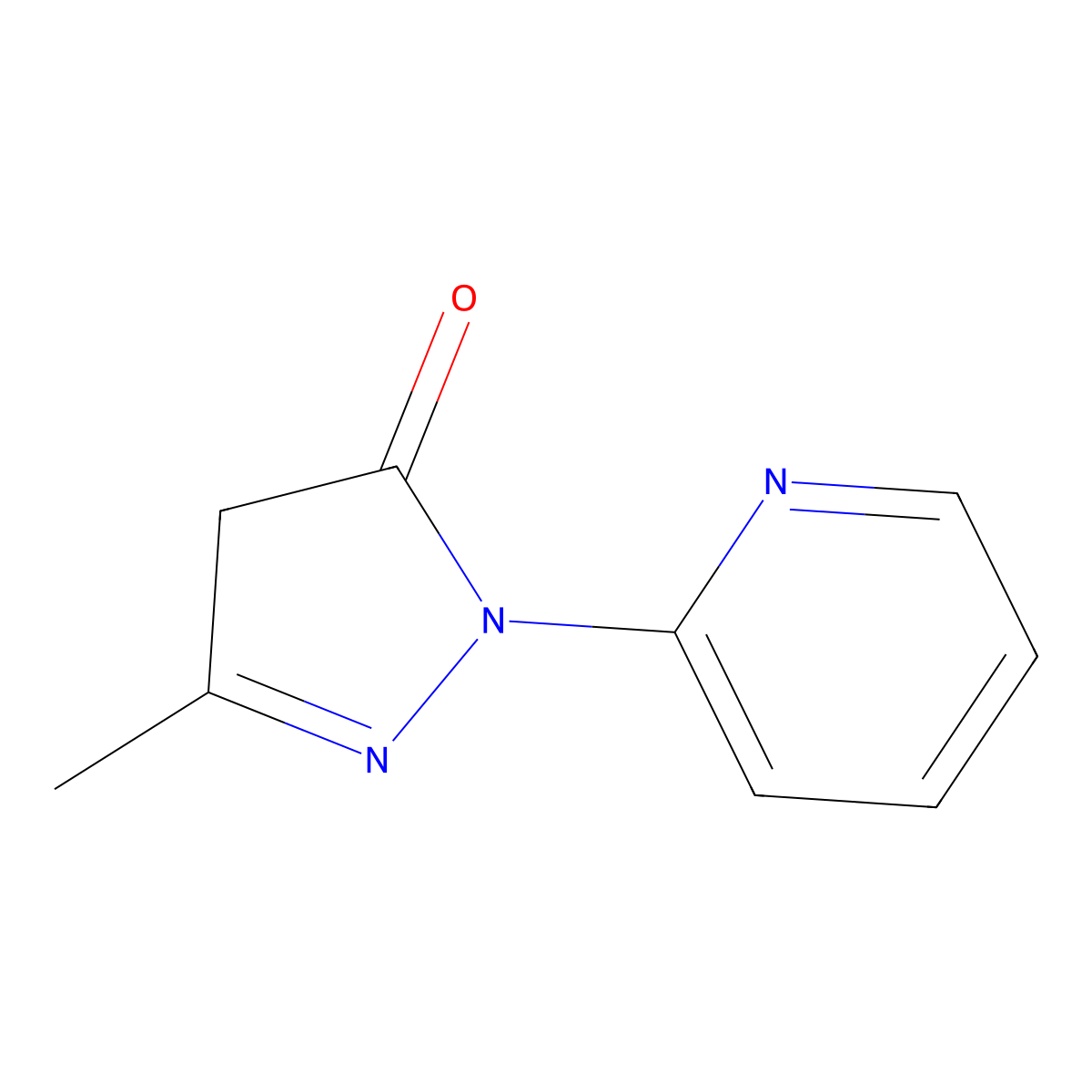 3-methyl-1-(pyridin-2-yl)-4,5-dihydro-1H-pyrazol-5-one molecular structure, CAS 29211-49-2