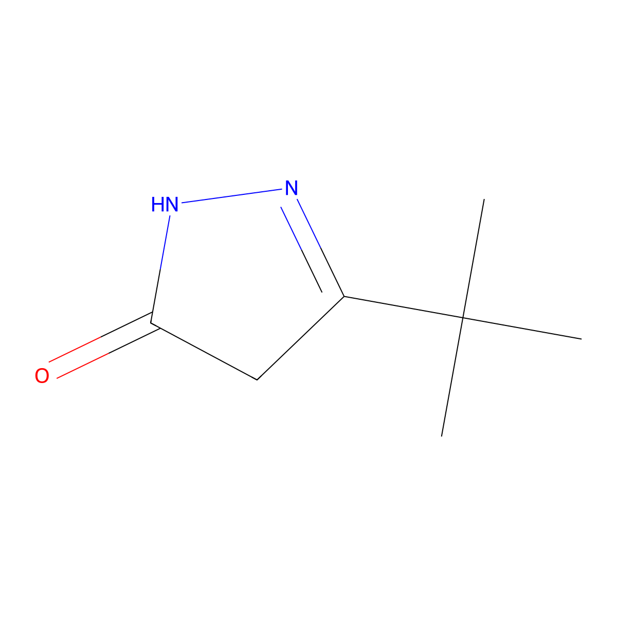 3-tert-butyl-4,5-dihydro-1H-pyrazol-5-one molecular structure, CAS 29211-68-5