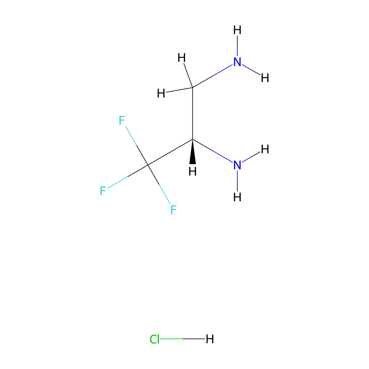 (S)-3,3,3-Trifluoropropane-1,2-diamine hydrochloride molecular structure, CAS 2921120-34-3