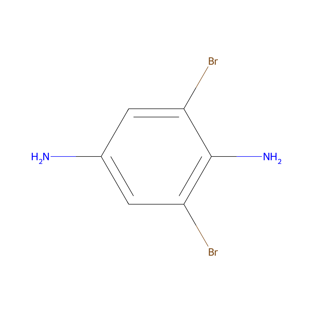 2,6-Dibromo-1,4-phenylenediamine molecular structure, CAS 29213-03-4