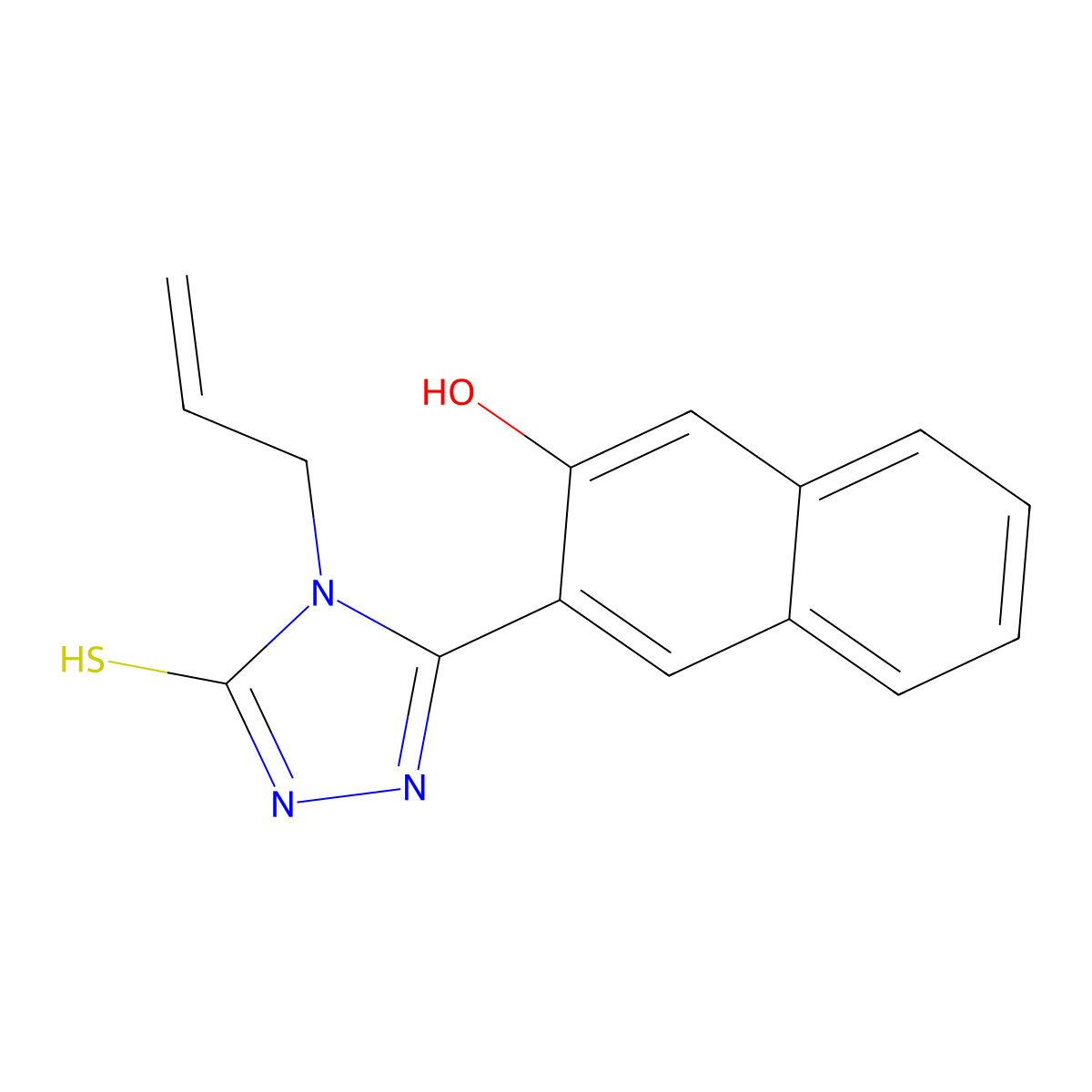3-(4-allyl-5-mercapto-4H-1,2,4-triazol-3-yl)-2-naphthol molecular structure, CAS 29213-07-8