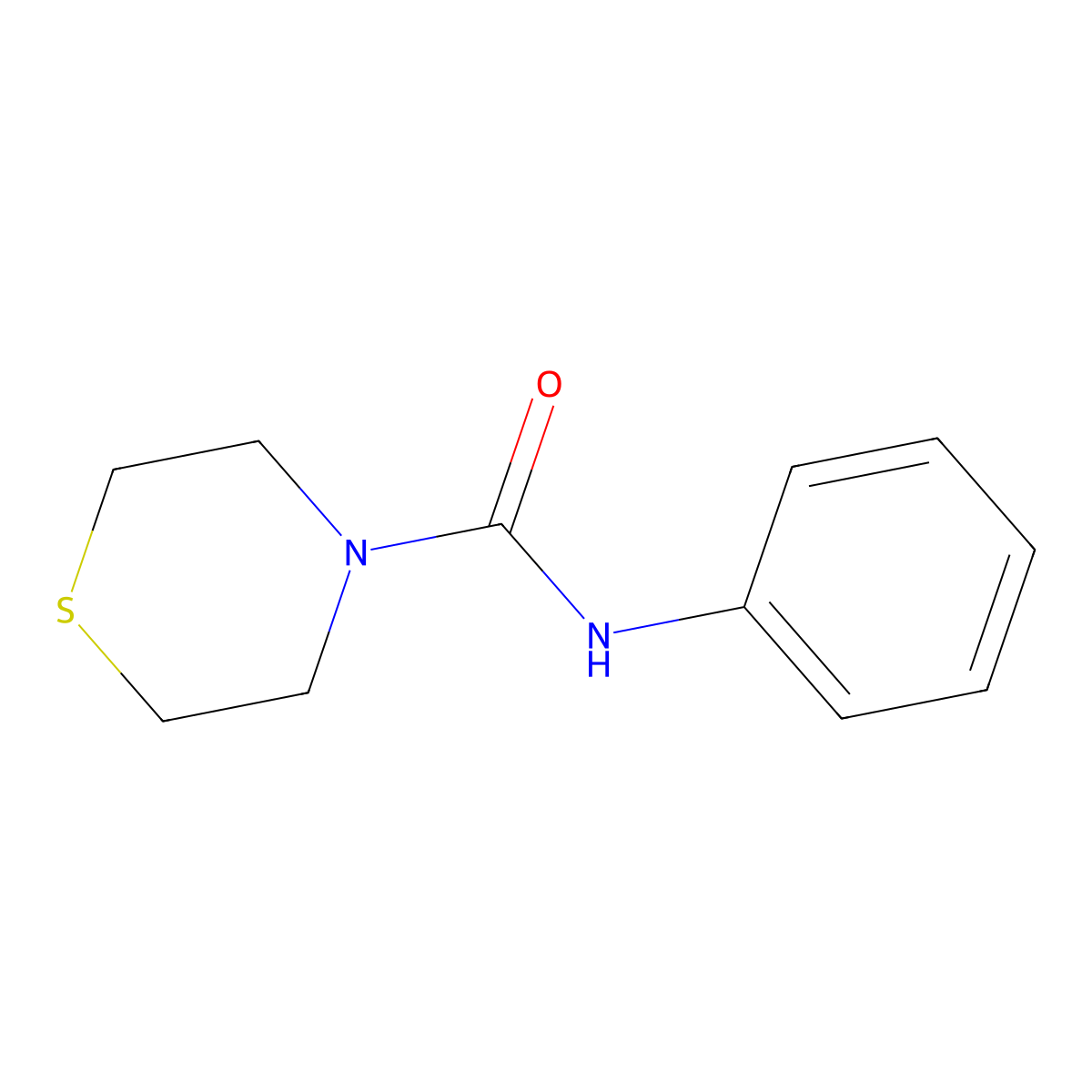 N-phenylthiomorpholine-4-carboxamide molecular structure, CAS 29213-71-6