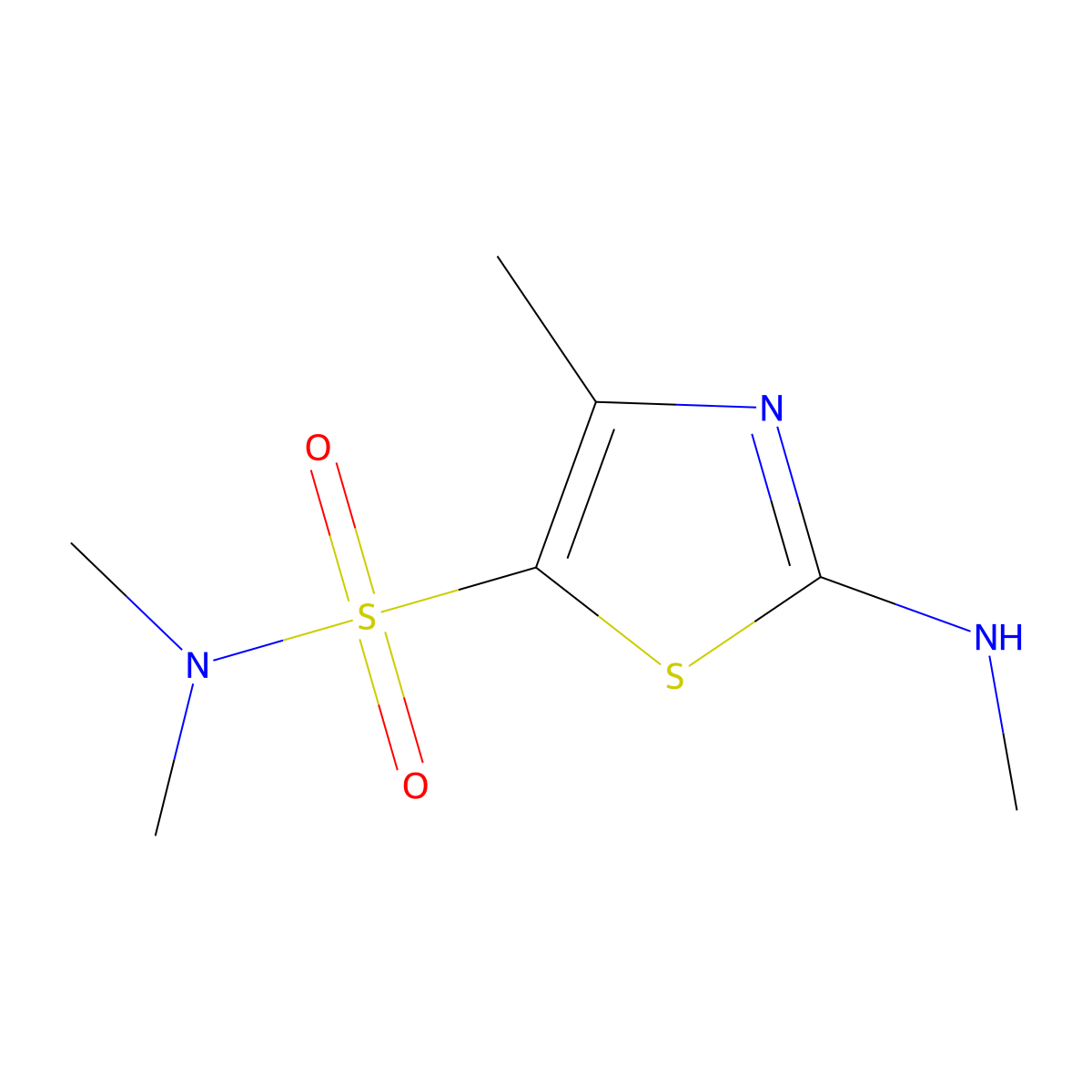 N,N,4-Trimethyl-2-(methylamino)-1,3-thiazole-5-sulfonamide molecular structure, CAS 292138-57-9