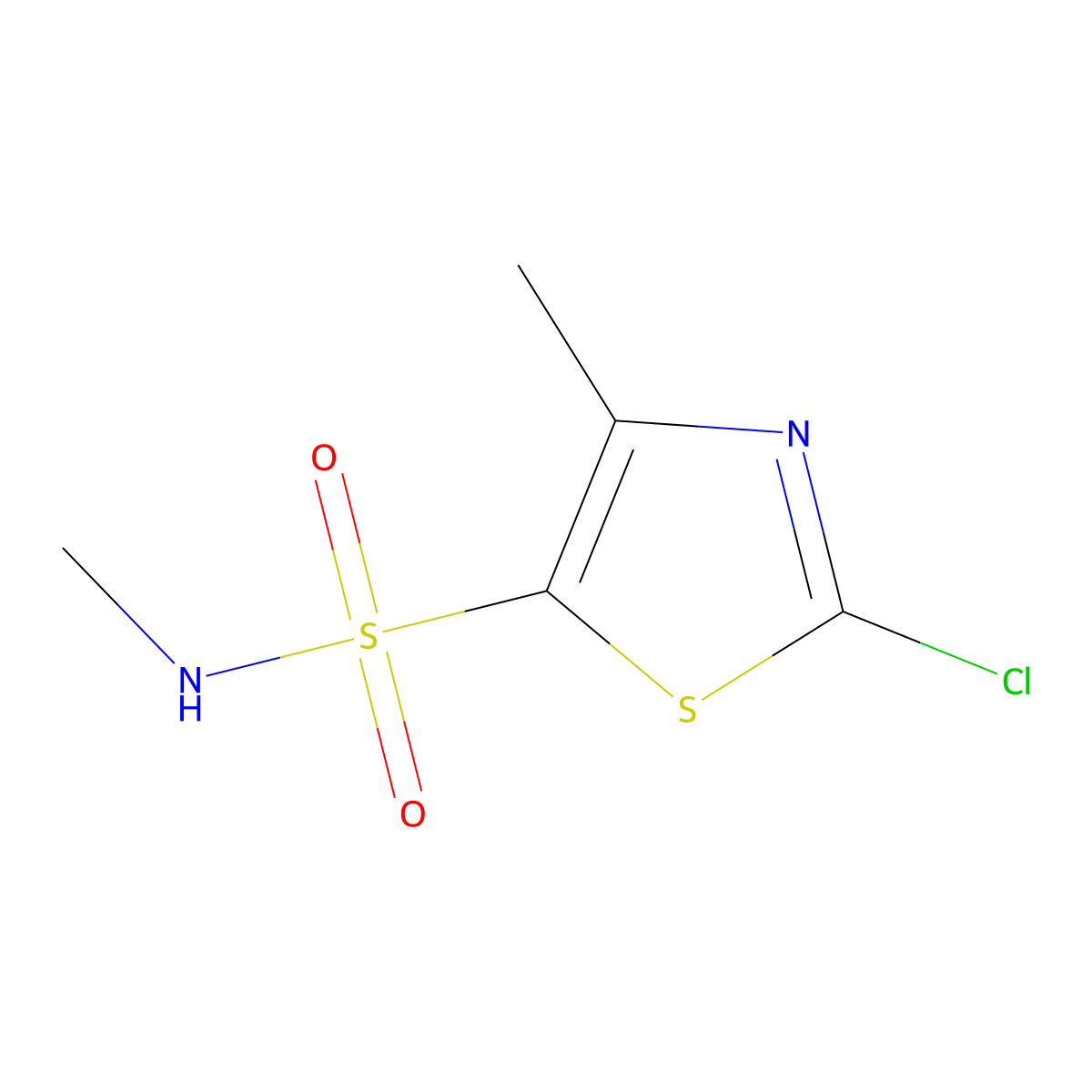 2-Chloro-N,4-dimethyl-5-thiazolesulfonamide molecular structure, CAS 292138-60-4