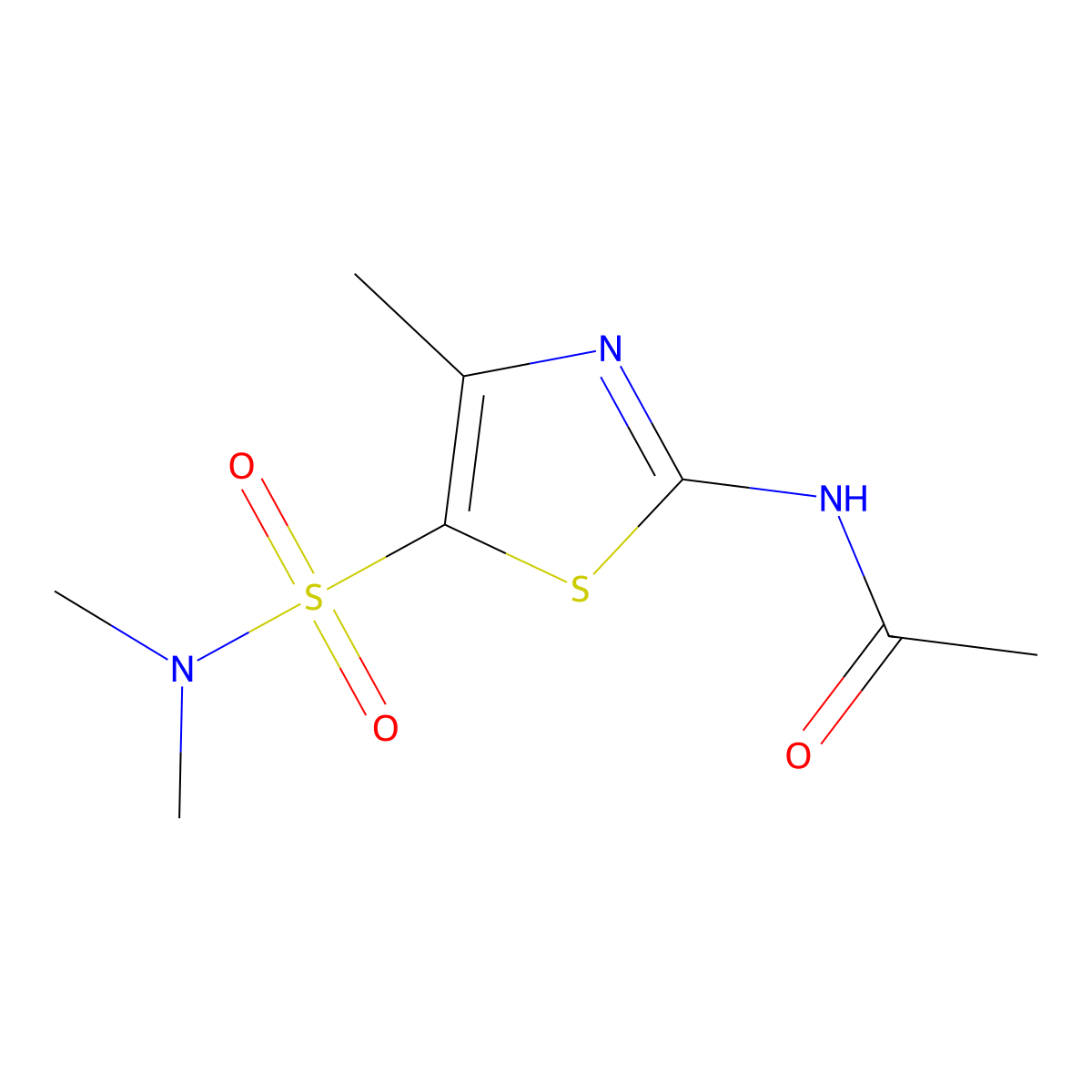 N-[5-[(dimethylamino)sulfonyl]-4-methyl-2-thiazolyl]acetamide molecular structure, CAS 292138-62-6