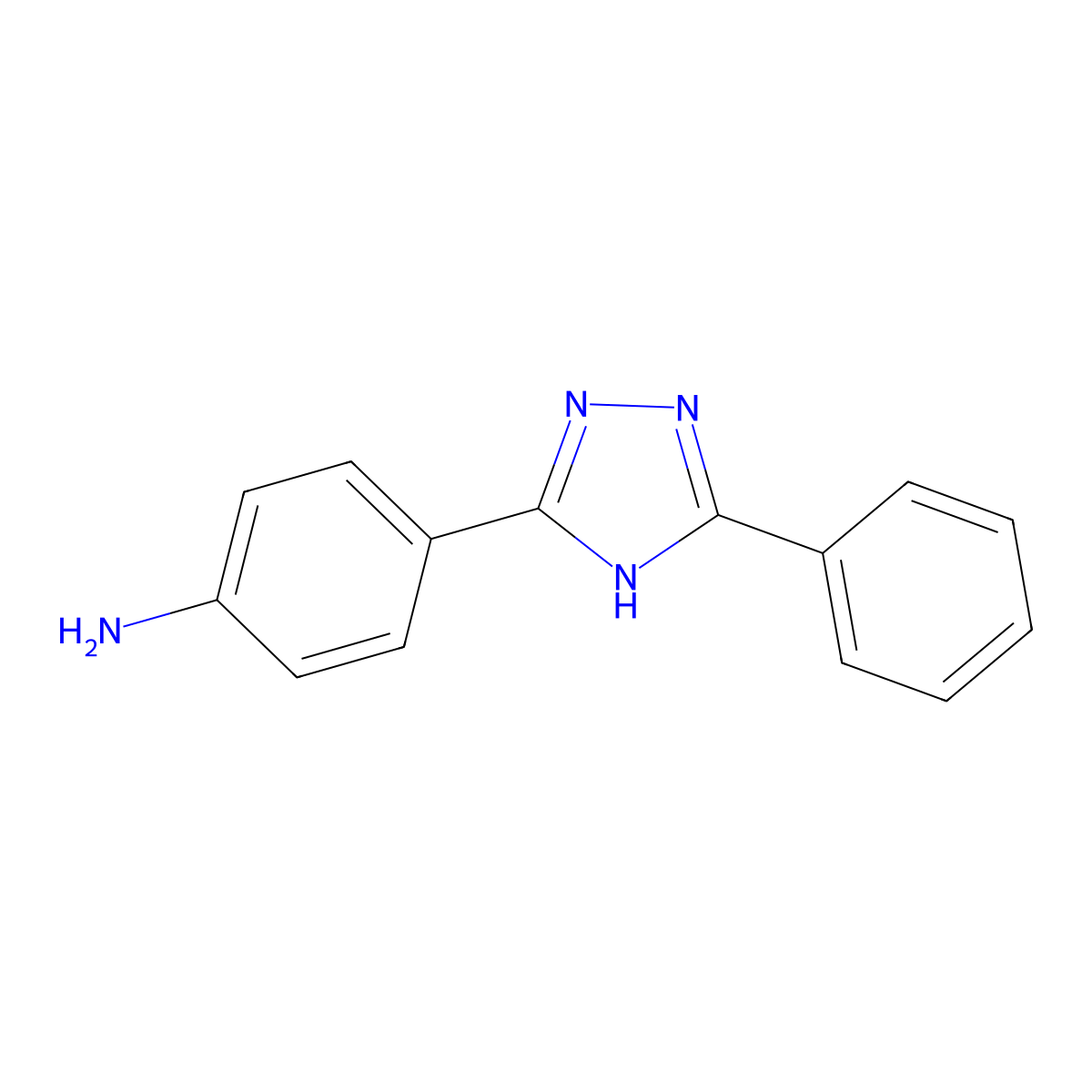 4-(3-phenyl-1H-1,2,4-triazol-5-yl)aniline molecular structure, CAS 29214-50-4