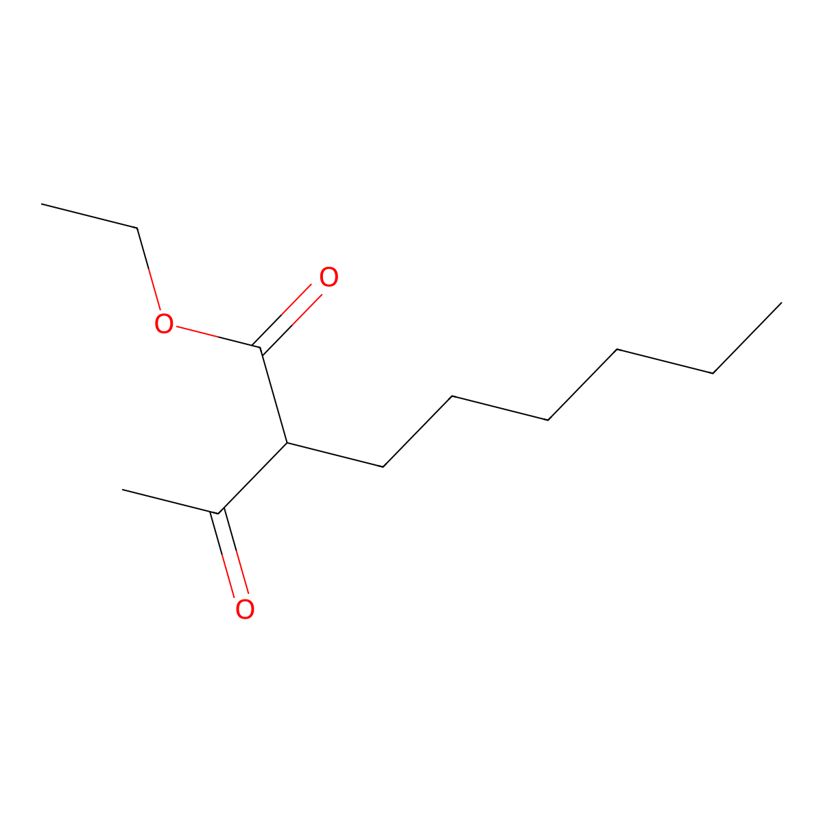 Ethyl 2-acetyloctanoate molecular structure, CAS 29214-60-6