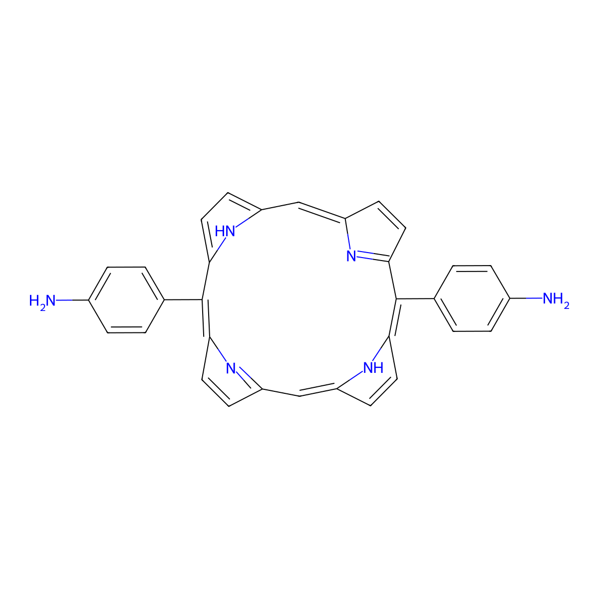 4,4'-(Porphyrin-5,15-diyl)dianiline molecular structure, CAS 292145-34-7