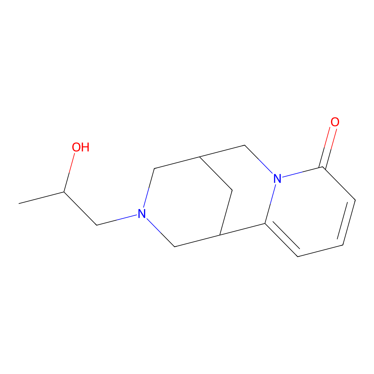 12-(2-Hydroxypropyl)-cytisine molecular structure, CAS 29215-67-6