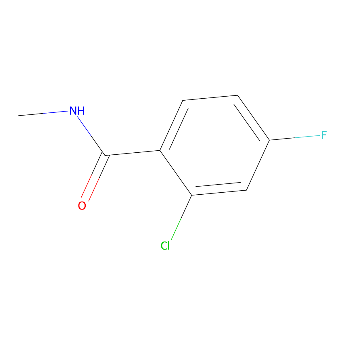 2-chloro-4-fluoro-N-methylbenzamide molecular structure, CAS 292151-90-7