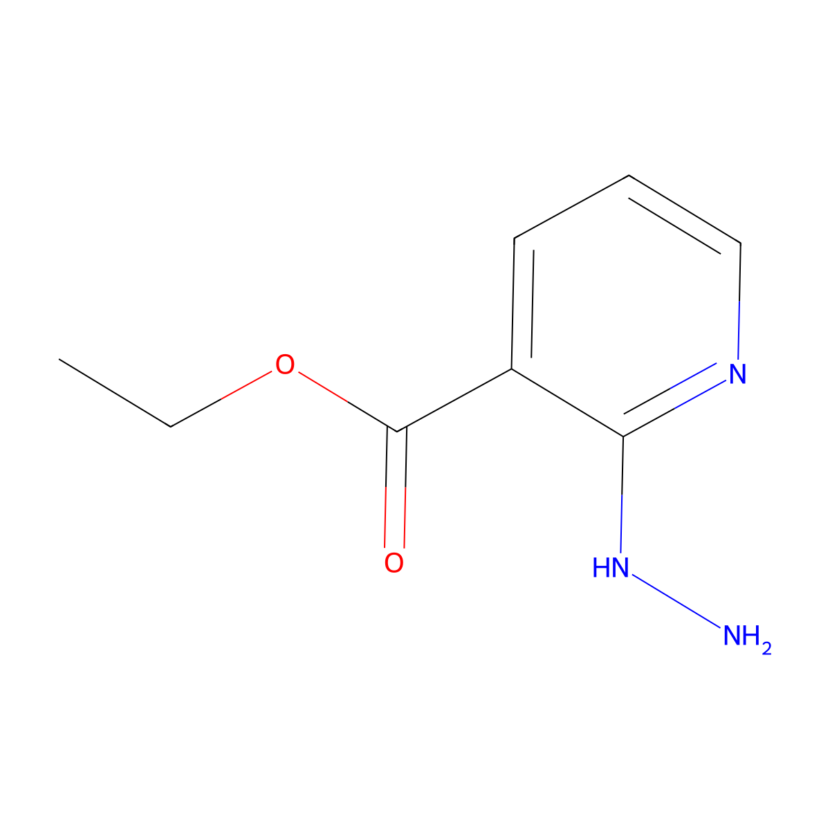 Ethyl 2-hydrazinylnicotinate molecular structure, CAS 292155-95-4