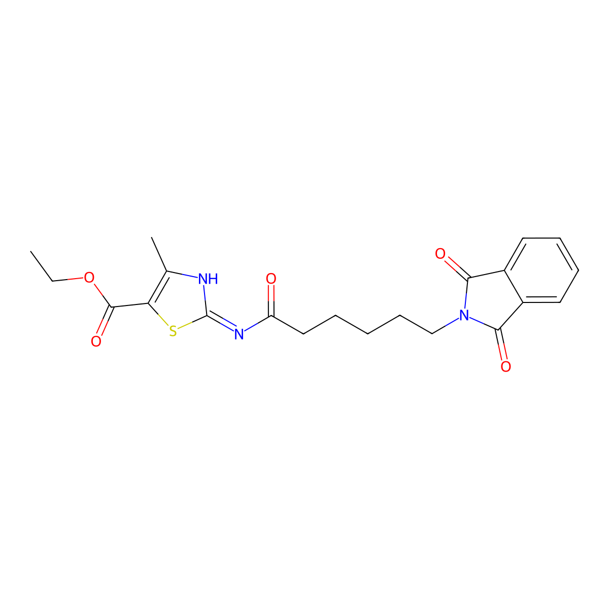 ethyl 2-{[6-(1,3-dioxo-1,3-dihydro-2H-isoindol-2-yl)hexanoyl]amino}-4-methyl-1,3-thiazole-5-carboxylate molecular structure, CAS 292160-74-8