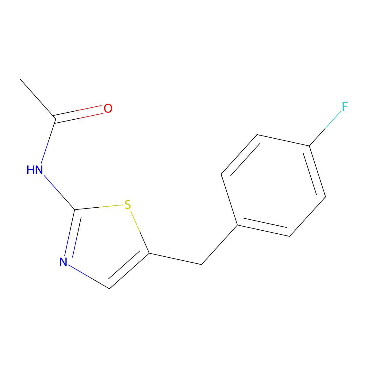N-[5-(4-fluorobenzyl)-1,3-thiazol-2-yl]acetamide molecular structure, CAS 292160-95-3
