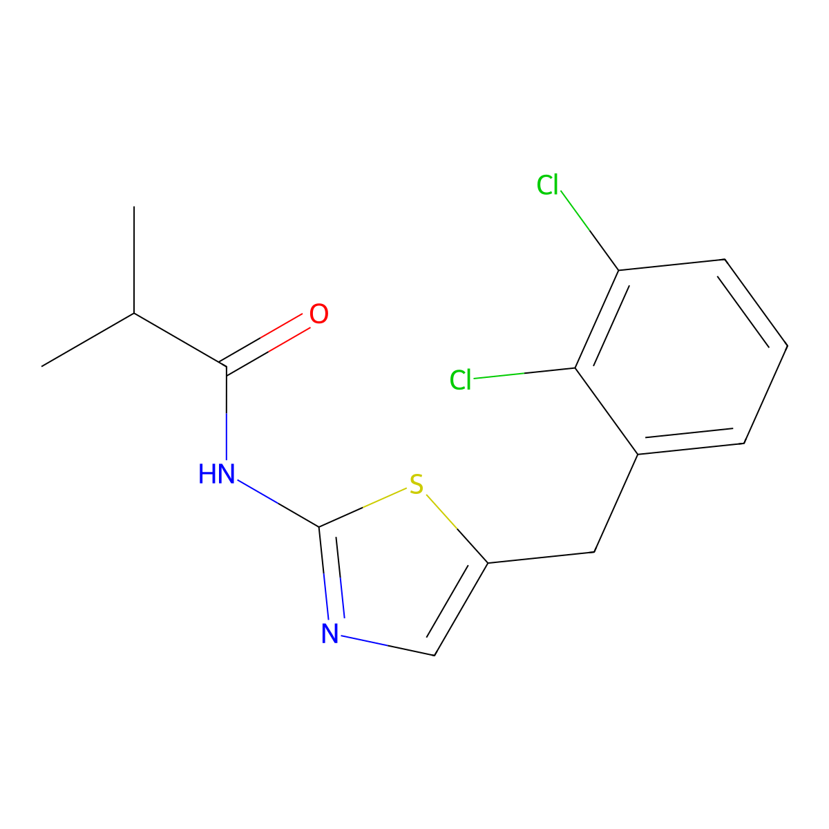 N-[5-(2,3-dichlorobenzyl)-1,3-thiazol-2-yl]-2-methylpropanamide molecular structure, CAS 292161-20-7