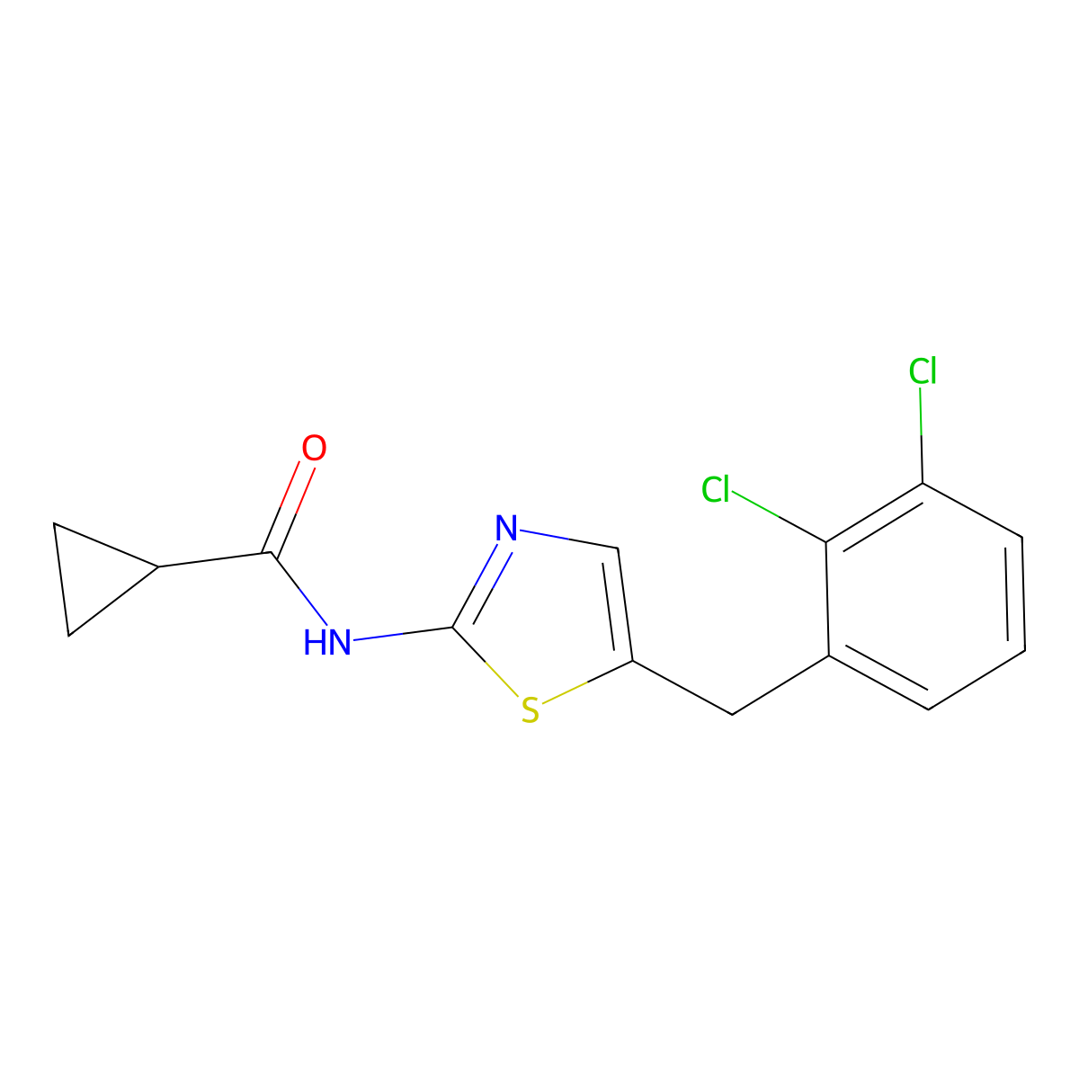 N-[5-(2,3-dichlorobenzyl)-1,3-thiazol-2-yl]cyclopropanecarboxamide molecular structure, CAS 292161-22-9