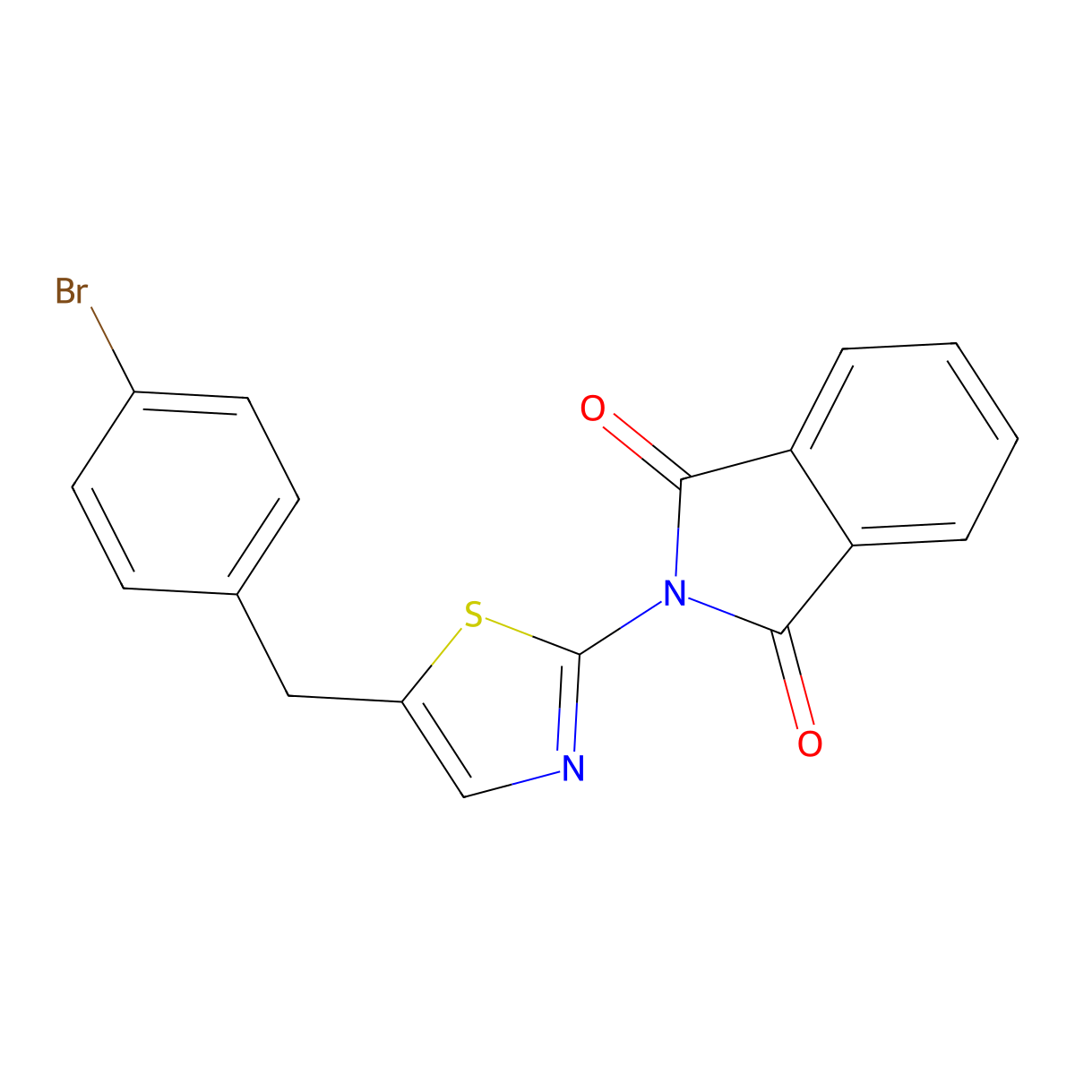2-[5-[(4-Bromophenyl)methyl]-1,3-thiazol-2-yl]isoindole-1,3-dione molecular structure, CAS 292161-30-9