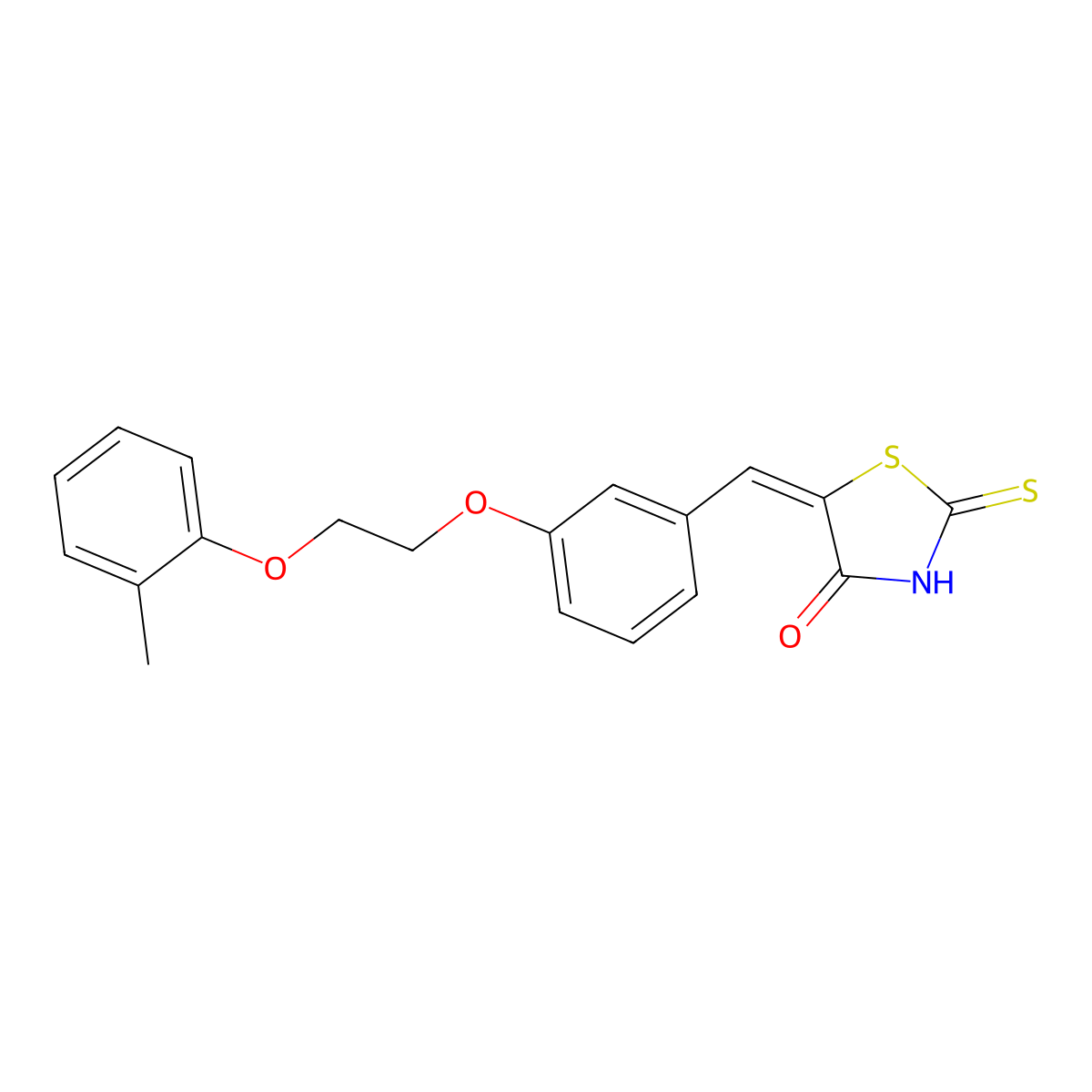 2-Thioxo-5-(3-(2-(o-tolyloxy)ethoxy)benzylidene)thiazolidin-4-one molecular structure, CAS 292161-99-0