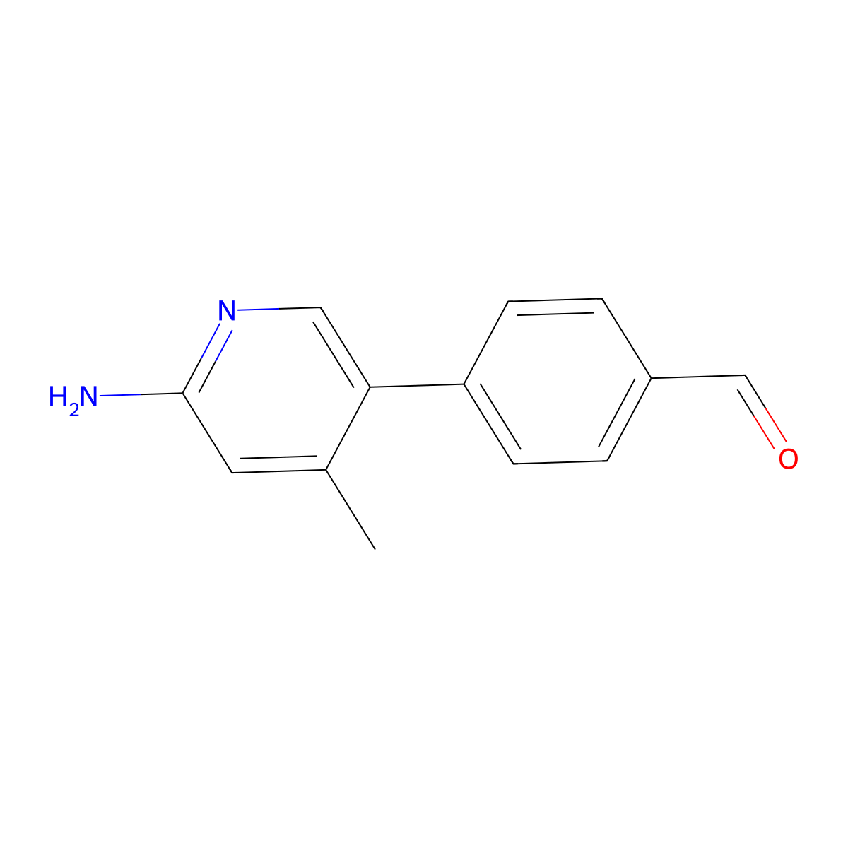 4-(6-Amino-4-methylpyridin-3-yl)benzaldehyde molecular structure, CAS 2921679-31-2