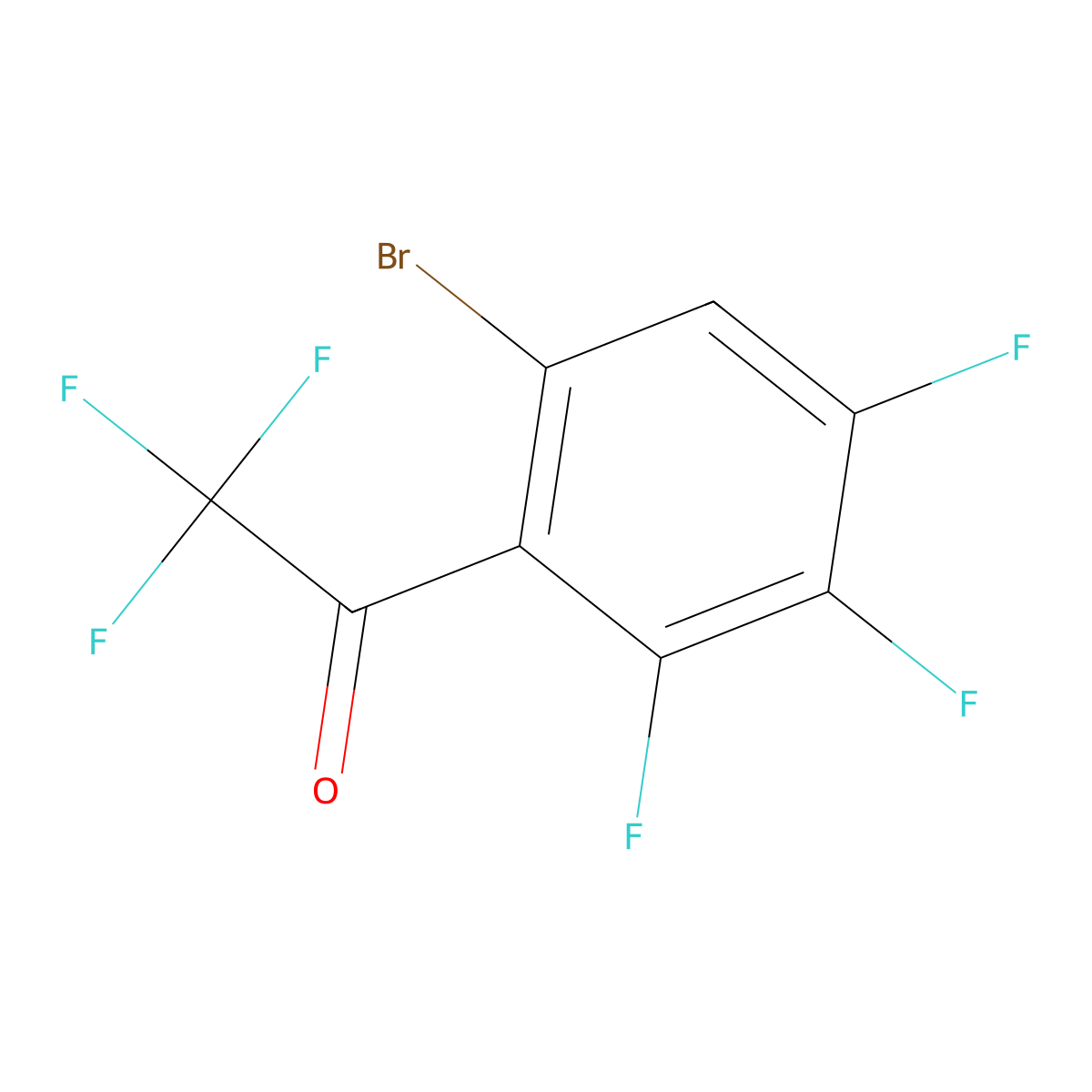 1-(6-Bromo-2,3,4-trifluorophenyl)-2,2,2-trifluoroethanone molecular structure, CAS 2921679-41-4