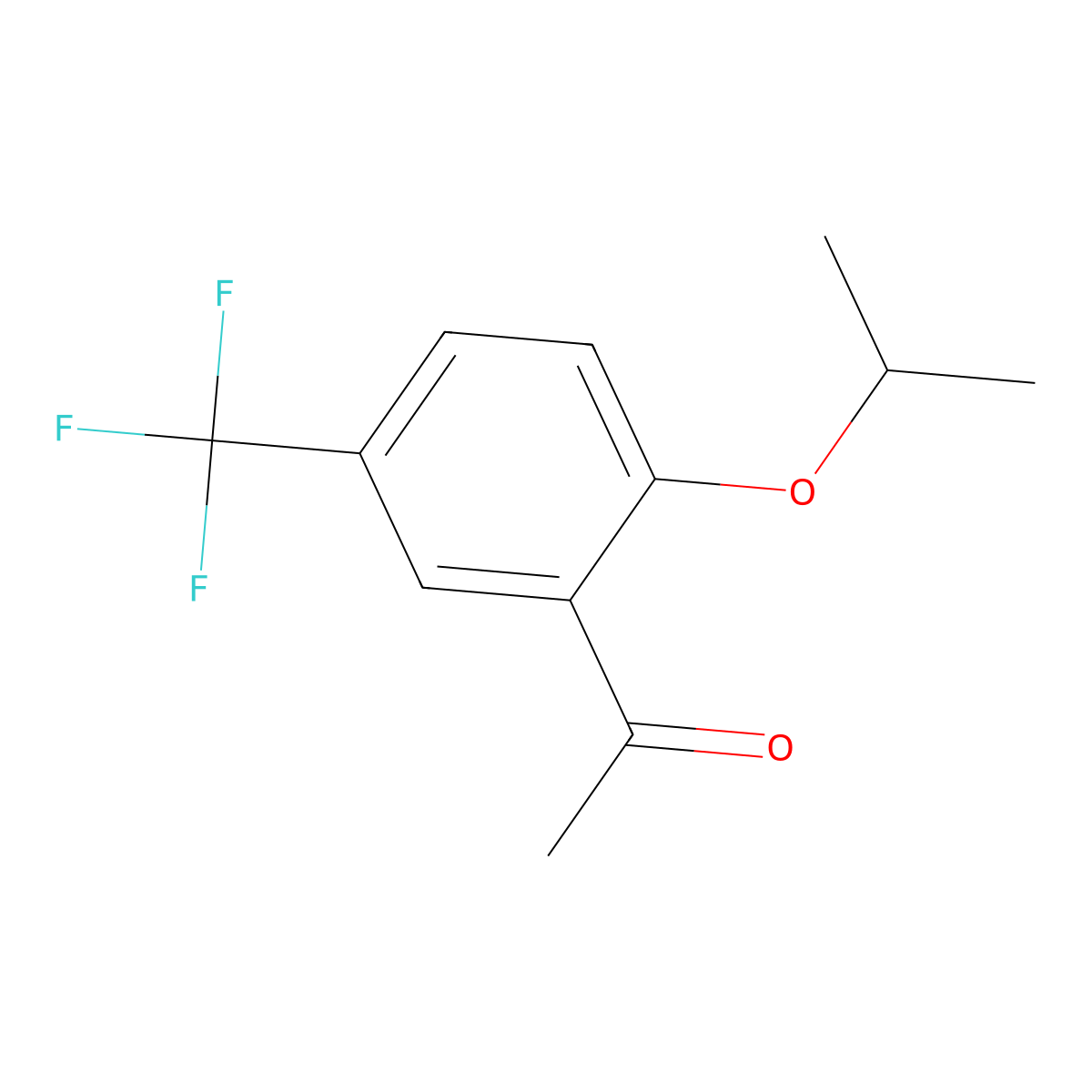 1-(2-Isopropoxy-5-(trifluoromethyl)phenyl)ethanone molecular structure, CAS 2921679-64-1