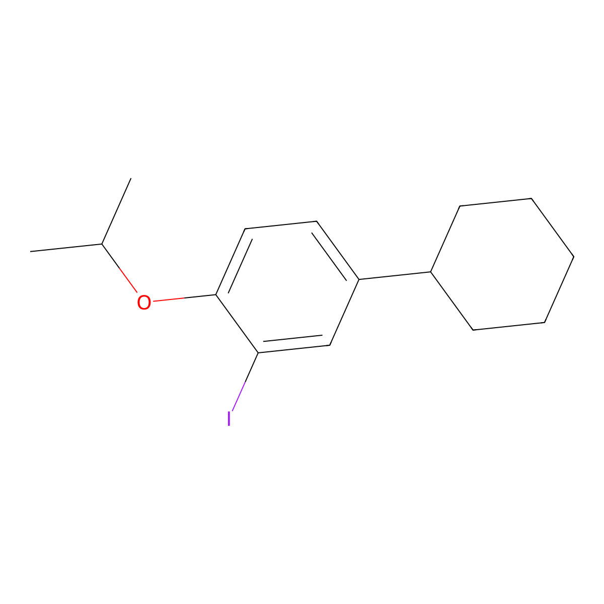 4-Cyclohexyl-2-iodo-1-isopropoxybenZene molecular structure, CAS 2921679-77-6