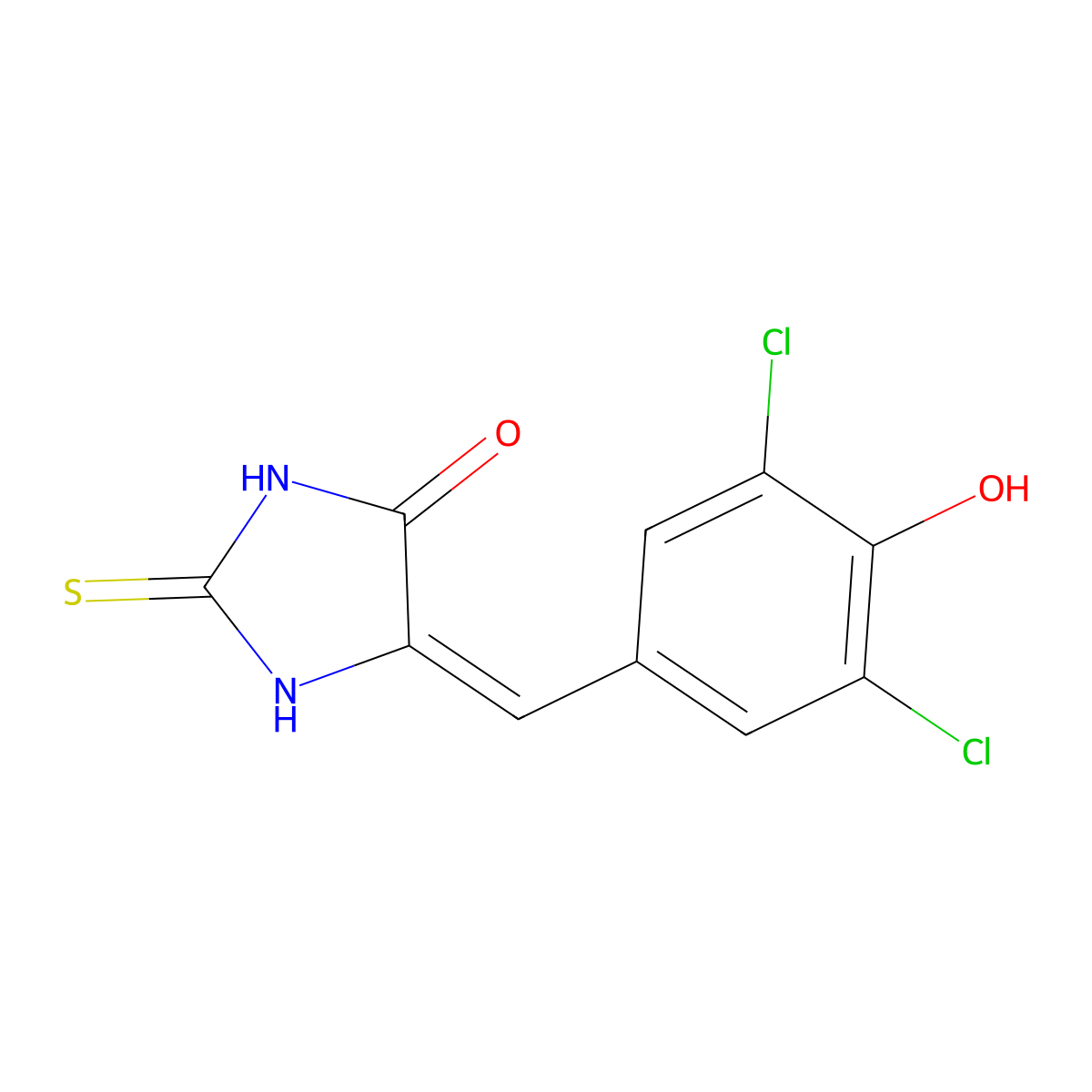 5-(3,5-Dichloro-4-hydroxy-benzylidene)-2-thioxo-imidazolidin-4-one molecular structure, CAS 292168-70-8