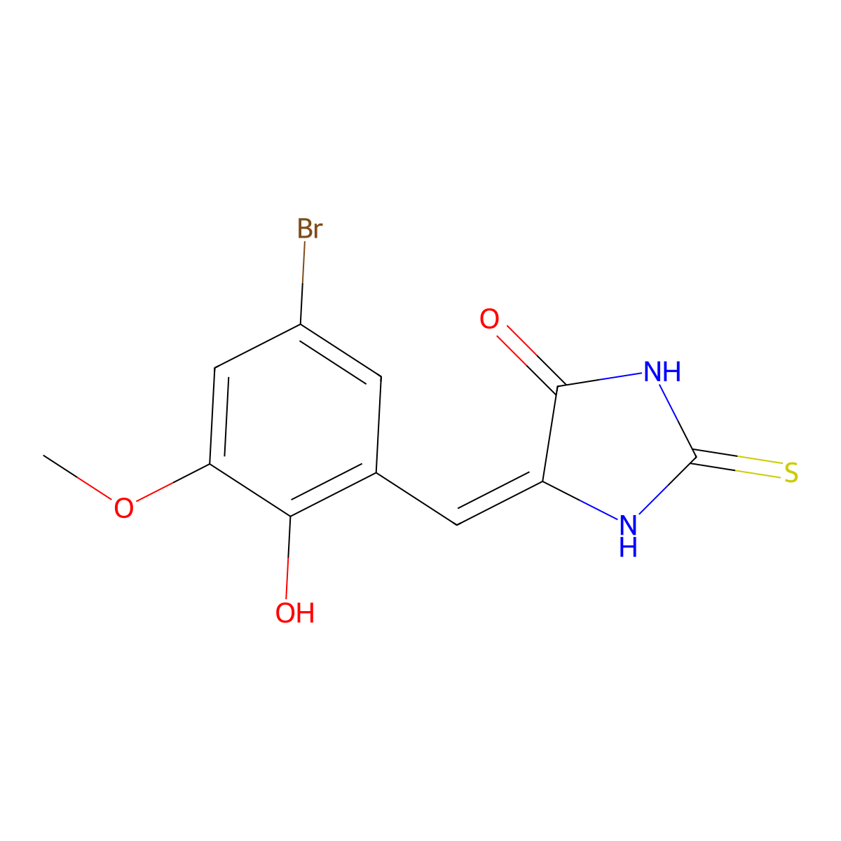 5-(5-Bromo-2-hydroxy-3-methoxybenzylidene)-2-thioxoimidazolidin-4-one molecular structure, CAS 292168-90-2