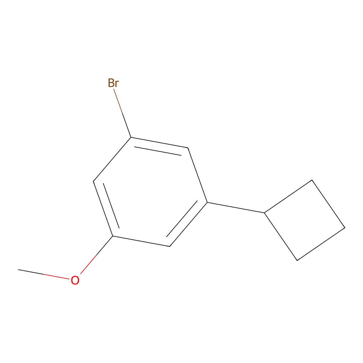 1-Bromo-3-cyclobutyl-5-methoxybenzene molecular structure, CAS 2921680-56-8