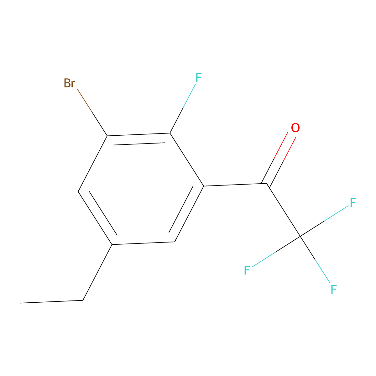 1-(3-Bromo-5-ethyl-2-fluorophenyl)-2,2,2-trifluoroethanone molecular structure, CAS 2921683-31-8