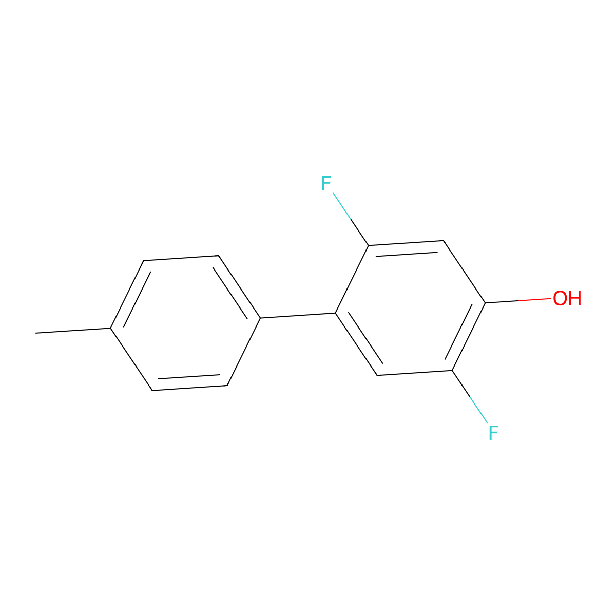 2,5-Difluoro-4'-methyl-[1,1'-biphenyl]-4-ol molecular structure, CAS 2921683-48-7