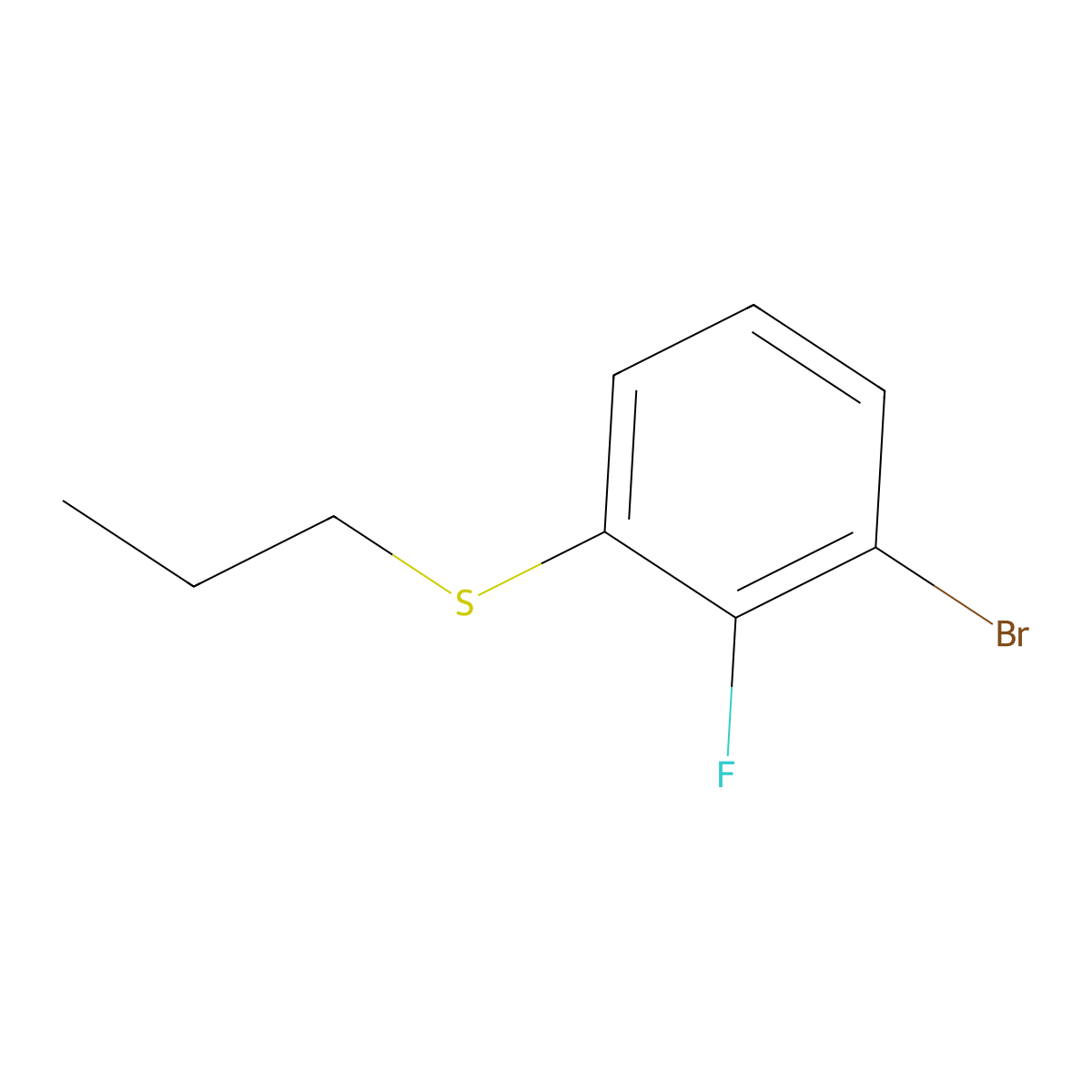 (3-Bromo-2-fluorophenyl)(propyl)sulfane molecular structure, CAS 2921683-87-4