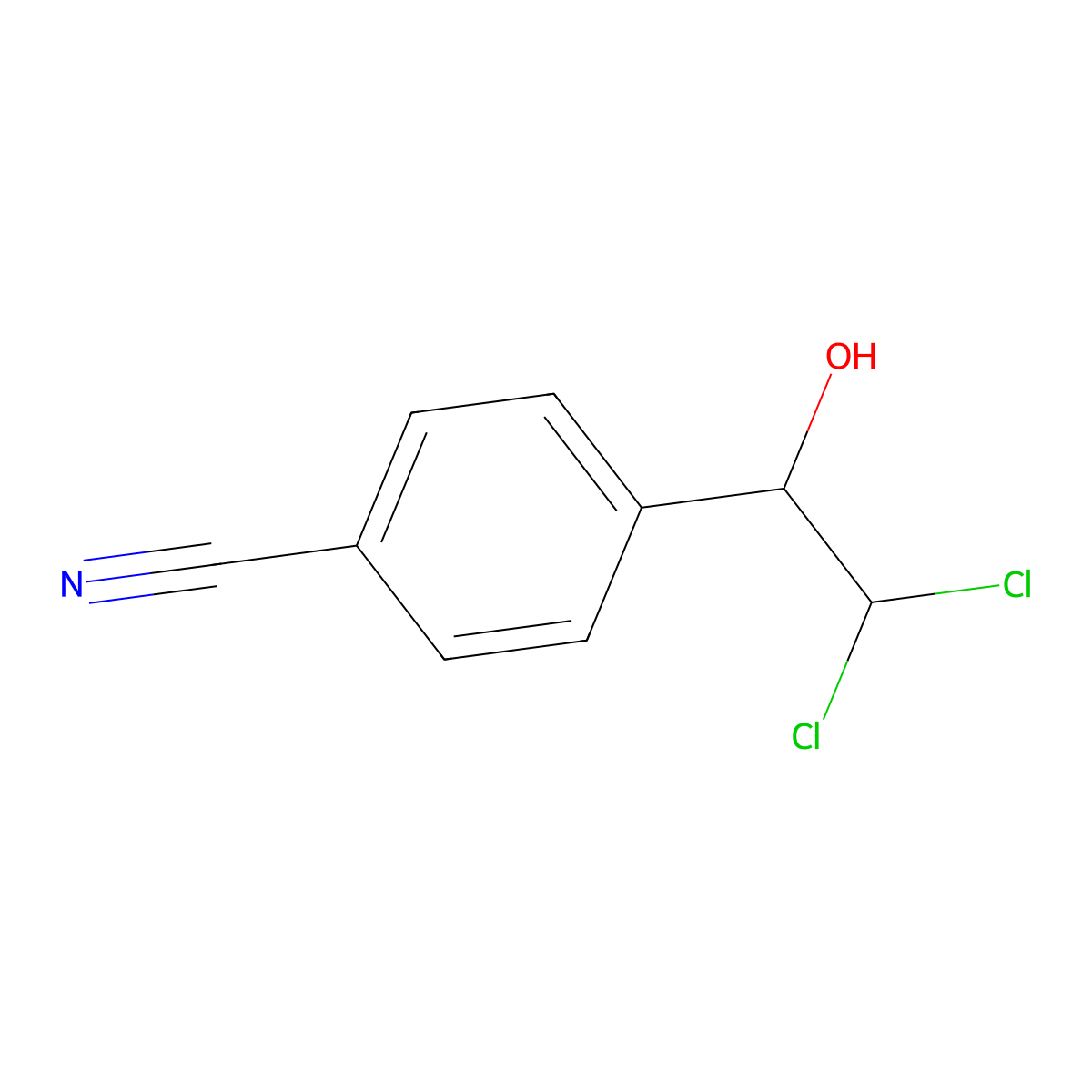 4-(2,2-Dichloro-1-hydroxyethyl)benZonitrile molecular structure, CAS 2921684-62-8