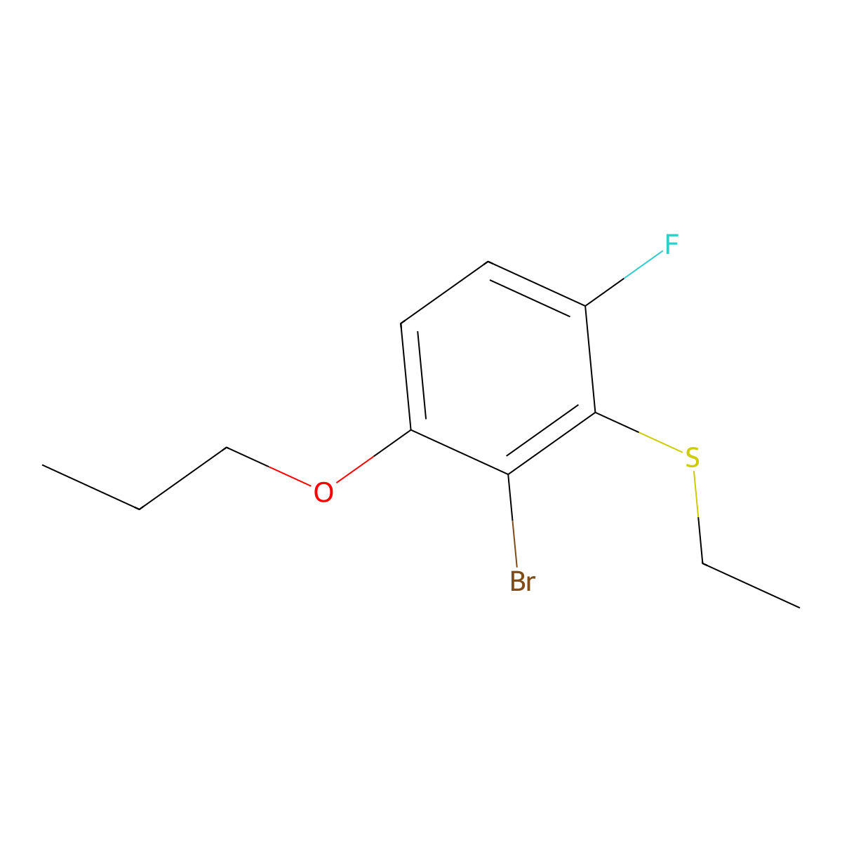 (2-Bromo-6-fluoro-3-propoxyphenyl)(ethyl)sulfane molecular structure, CAS 2921684-73-1