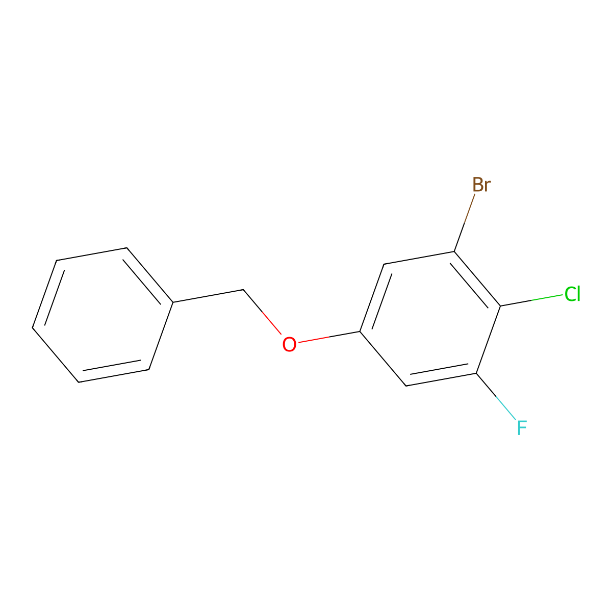 5-(Benzyloxy)-1-bromo-2-chloro-3-fluorobenzene molecular structure, CAS 2921684-78-6