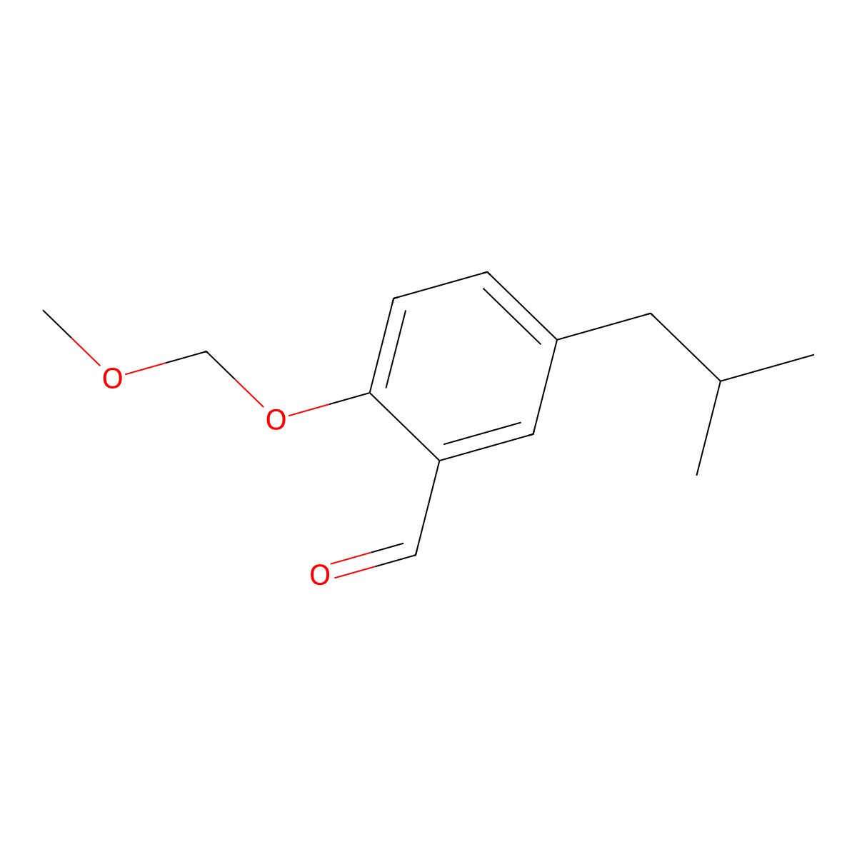 5-Isobutyl-2-(methoxymethoxy)benZaldehyde molecular structure, CAS 2921686-48-6