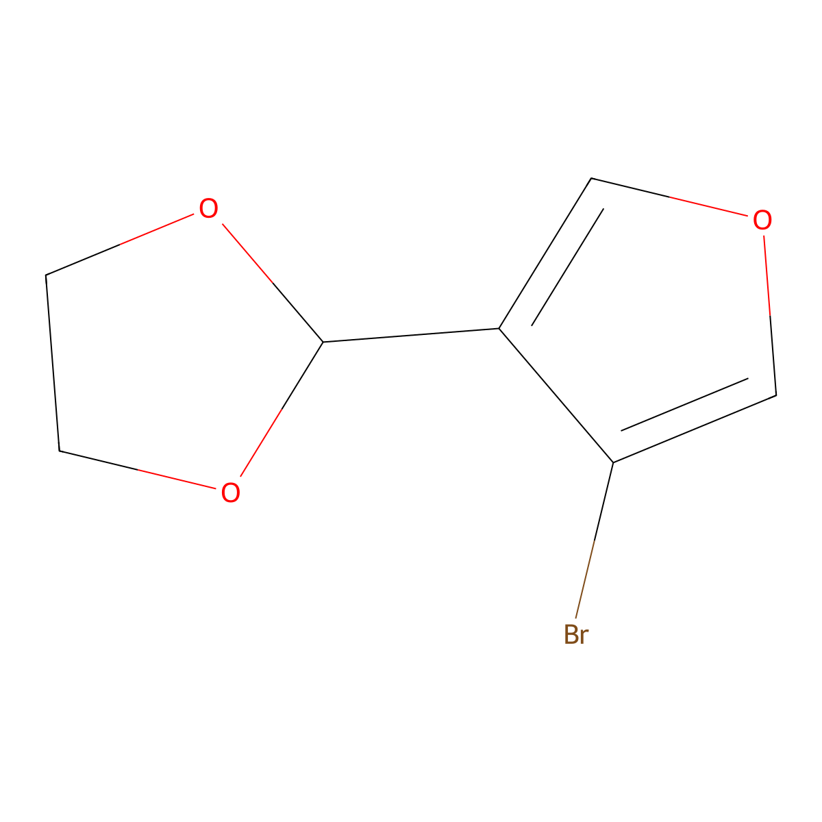 2-(4-Bromofuran-3-yl)-1,3-dioxolane molecular structure, CAS 2921687-01-4