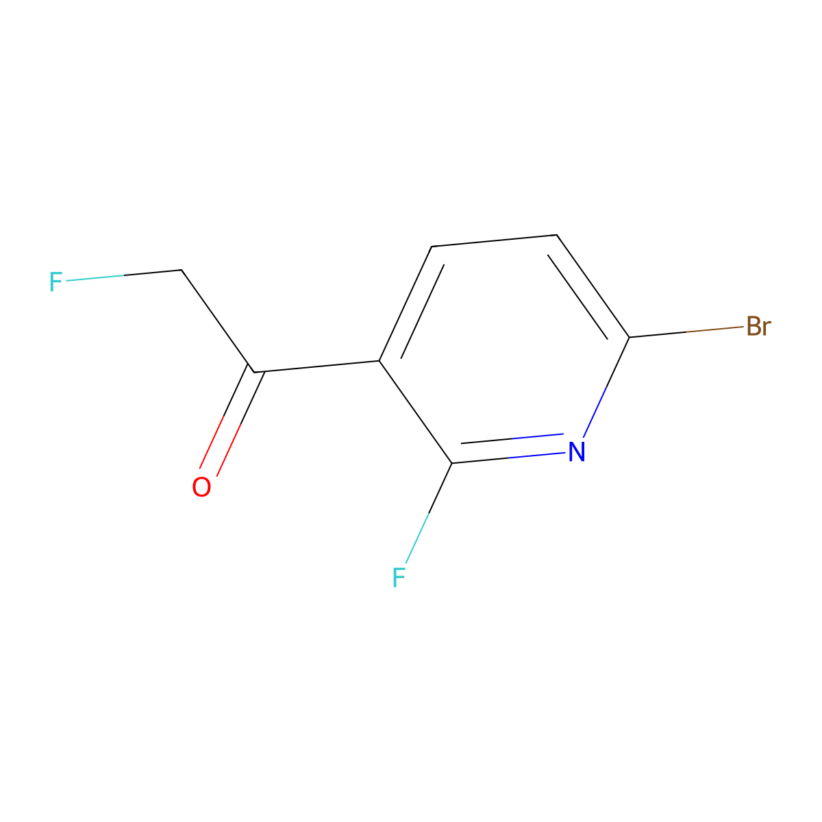 1-(6-Bromo-2-fluoropyridin-3-yl)-2-fluoroethanone molecular structure, CAS 2921687-29-6