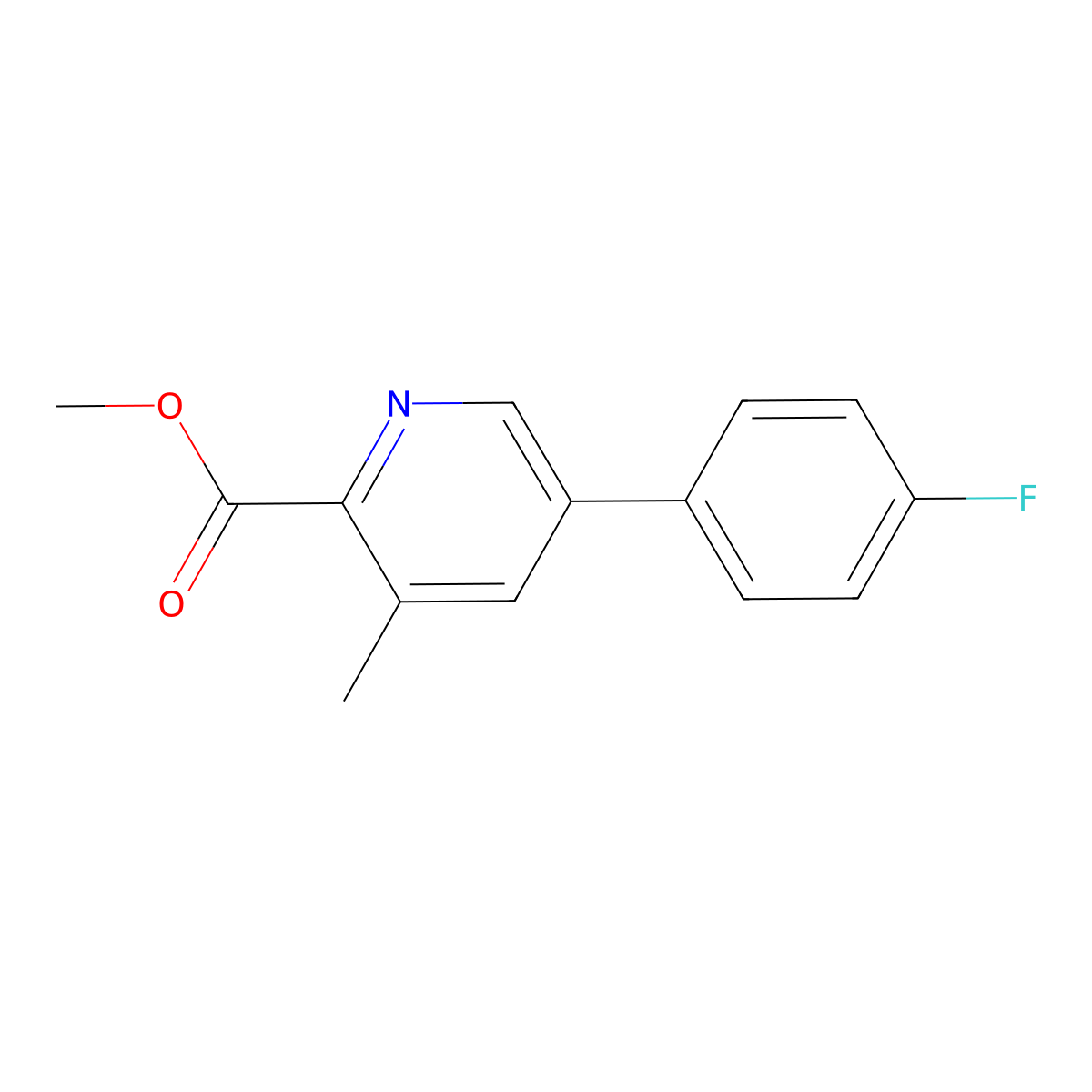 Methyl 5-(4-fluorophenyl)-3-methylpicolinate molecular structure, CAS 2921687-61-6