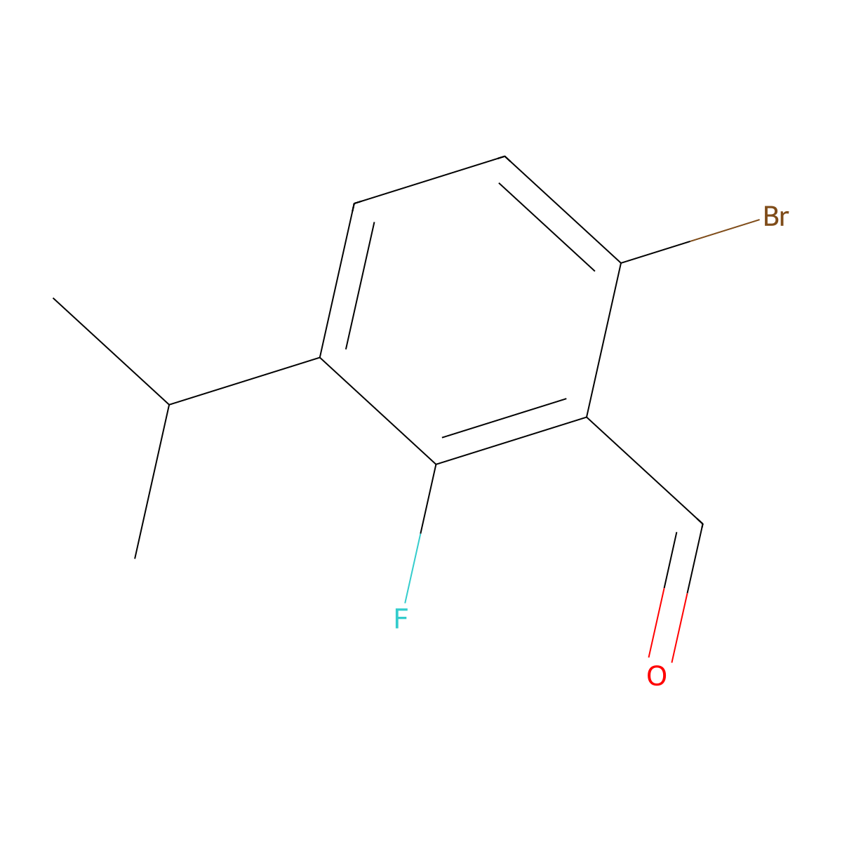 6-Bromo-2-fluoro-3-isopropylbenzaldehyde molecular structure, CAS 2921687-65-0
