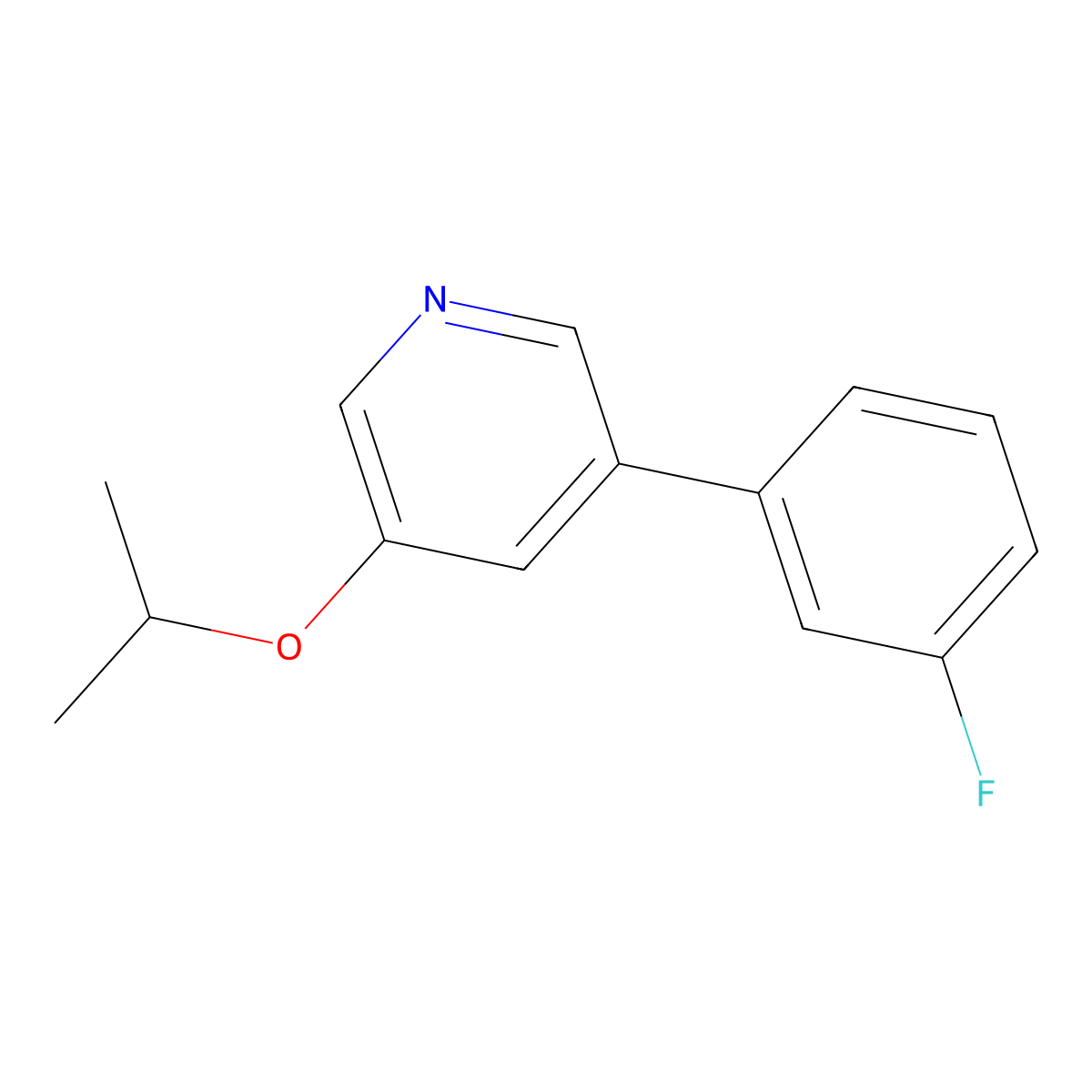 3-(3-Fluorophenyl)-5-isopropoxypyridine molecular structure, CAS 2921687-84-3
