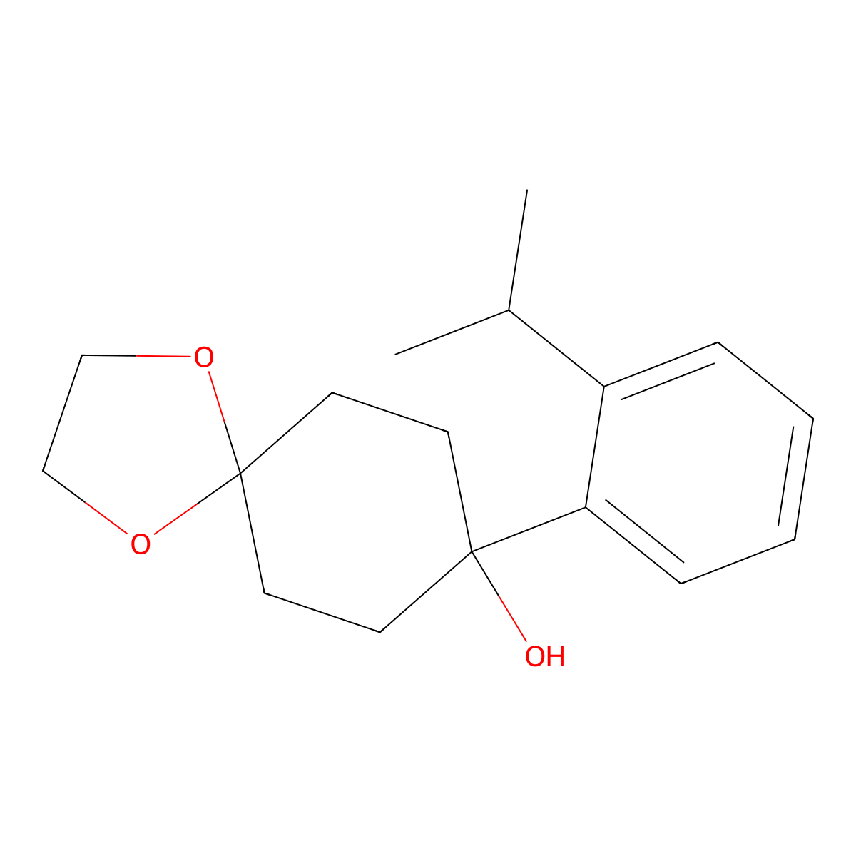 8-(2-Isopropylphenyl)-1,4-dioxaspiro[4.5]decan-8-ol molecular structure, CAS 2921687-89-8