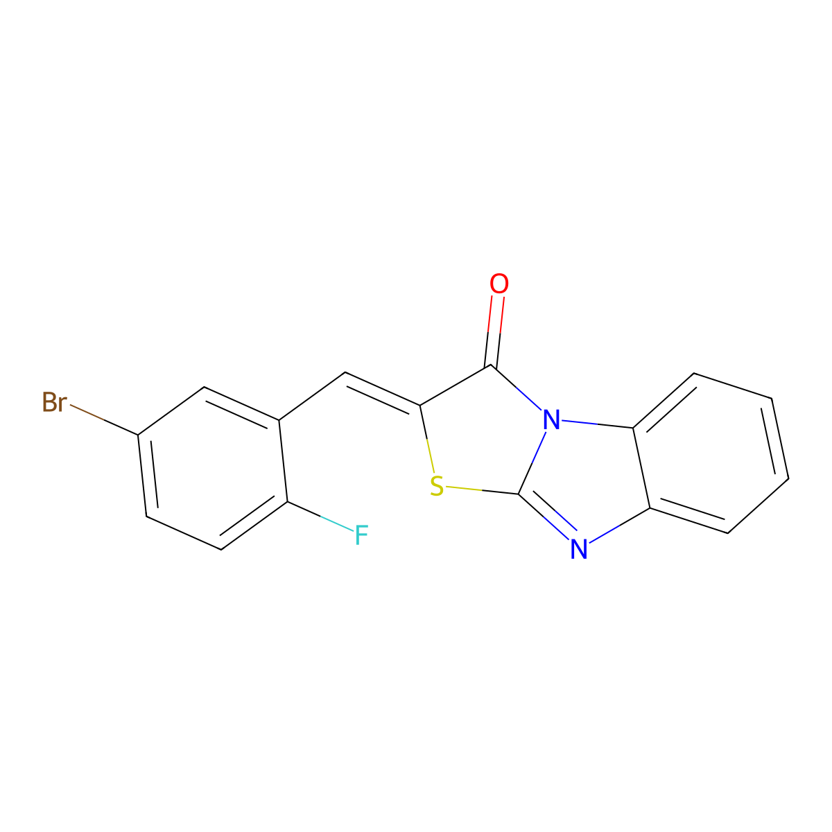 (2Z)-2-(5-Bromo-2-fluorobenzylidene)[1,3]thiazolo[3,2-A]benzimidazol-3(2H)-one molecular structure, CAS 292169-72-3