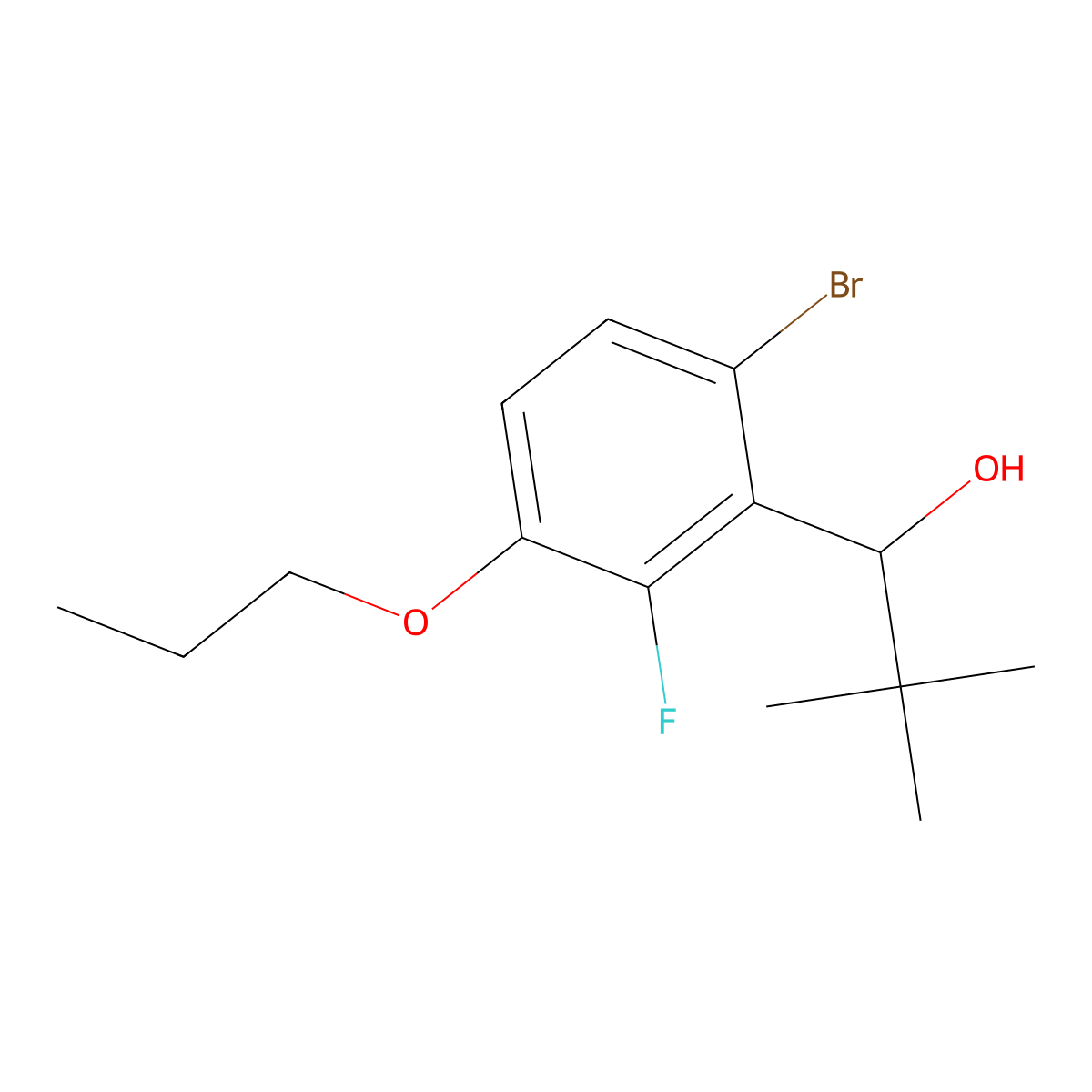 1-(6-Bromo-2-fluoro-3-propoxyphenyl)-2,2-dimethylpropan-1-ol molecular structure, CAS 2921692-59-1