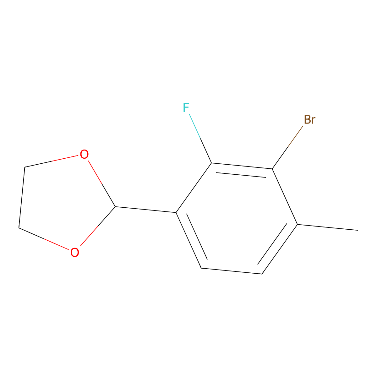2-(3-Bromo-2-fluoro-4-methylphenyl)-1,3-dioxolane molecular structure, CAS 2921693-11-8