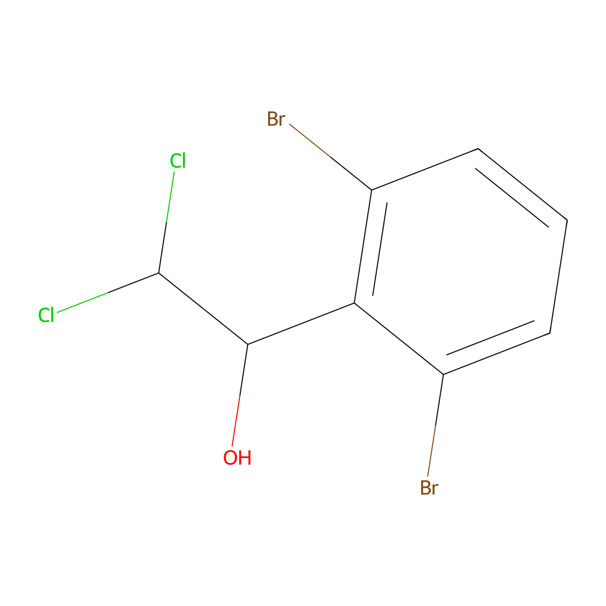 2,2-Dichloro-1-(2,6-dibromophenyl)ethanol molecular structure, CAS 2921693-20-9