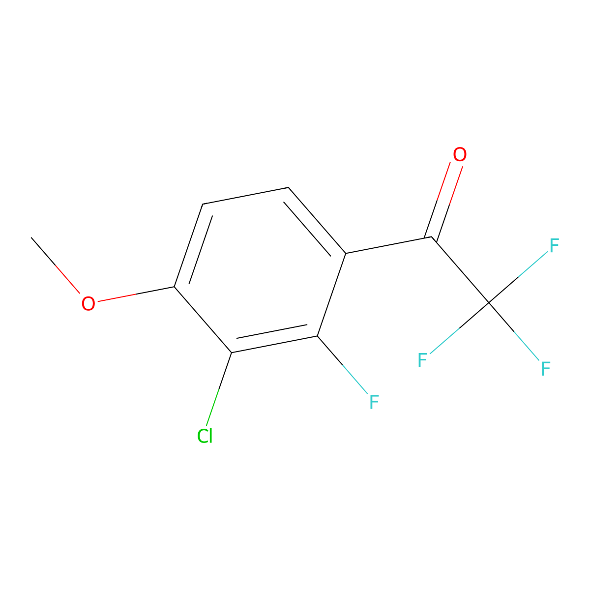 1-(3-Chloro-2-fluoro-4-methoxyphenyl)-2,2,2-trifluoroethanone molecular structure, CAS 2921693-26-5
