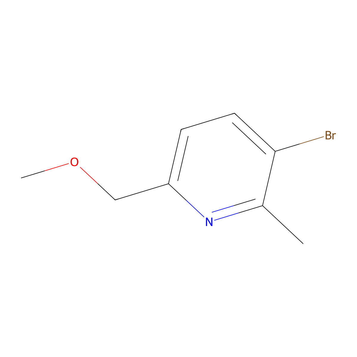 3-Bromo-6-(methoxymethyl)-2-methylpyridine molecular structure, CAS 2921693-36-7