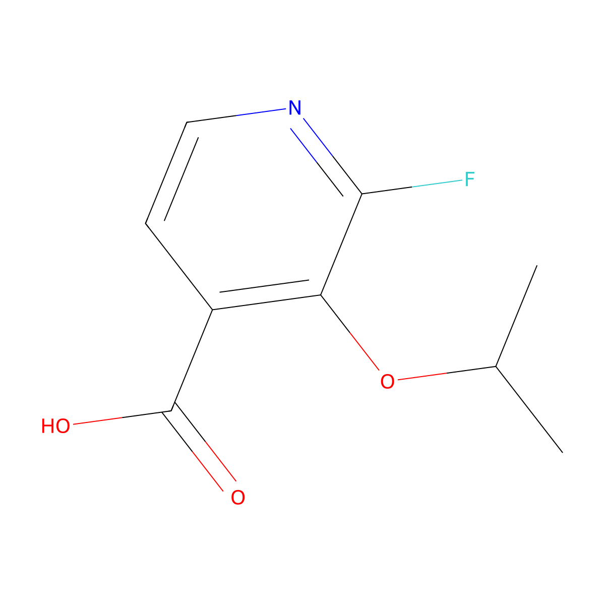2-Fluoro-3-isopropoxyisonicotinic acid molecular structure, CAS 2921693-47-0